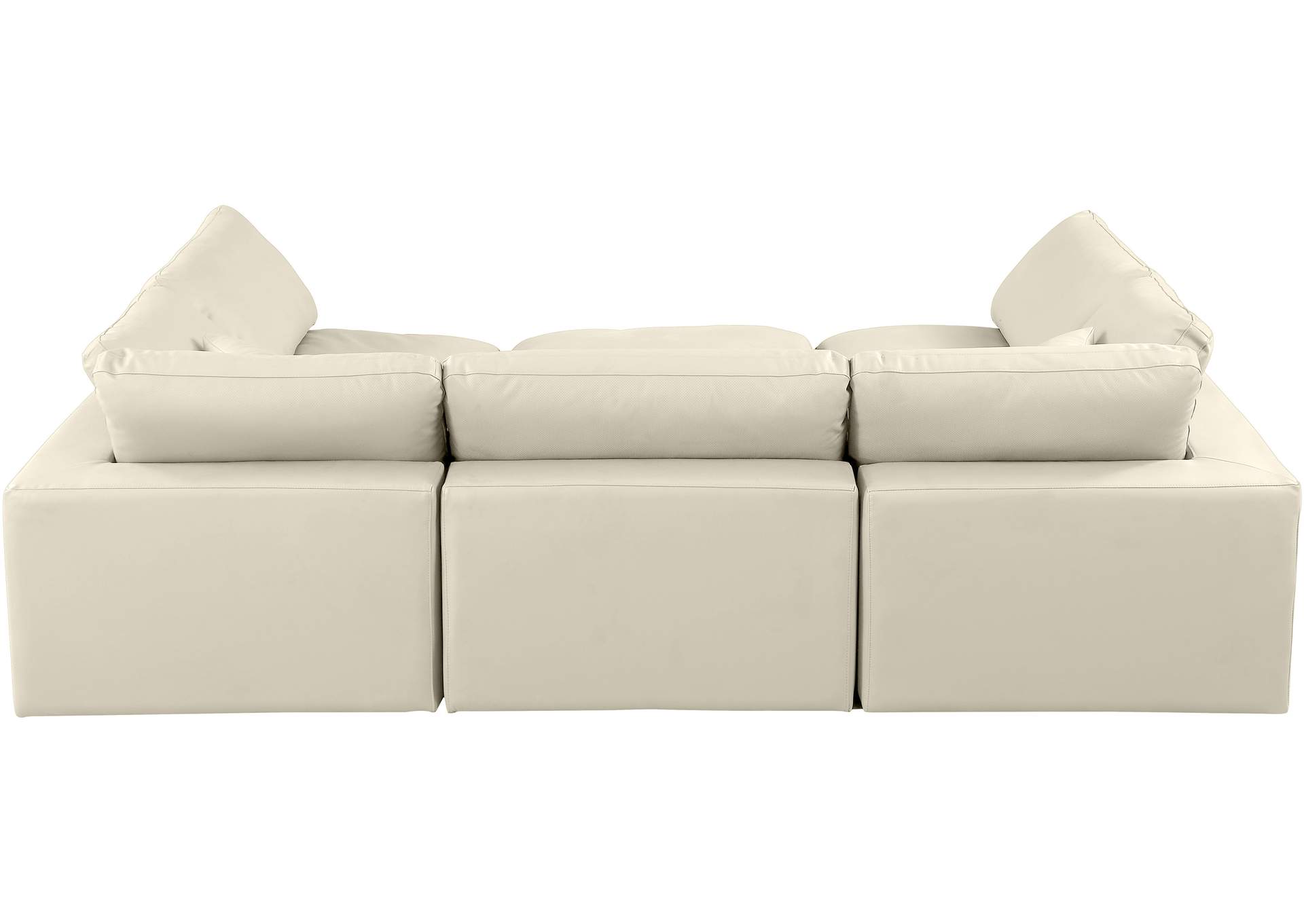 Comfy Cream Faux Leather Modular Sectional,Meridian Furniture