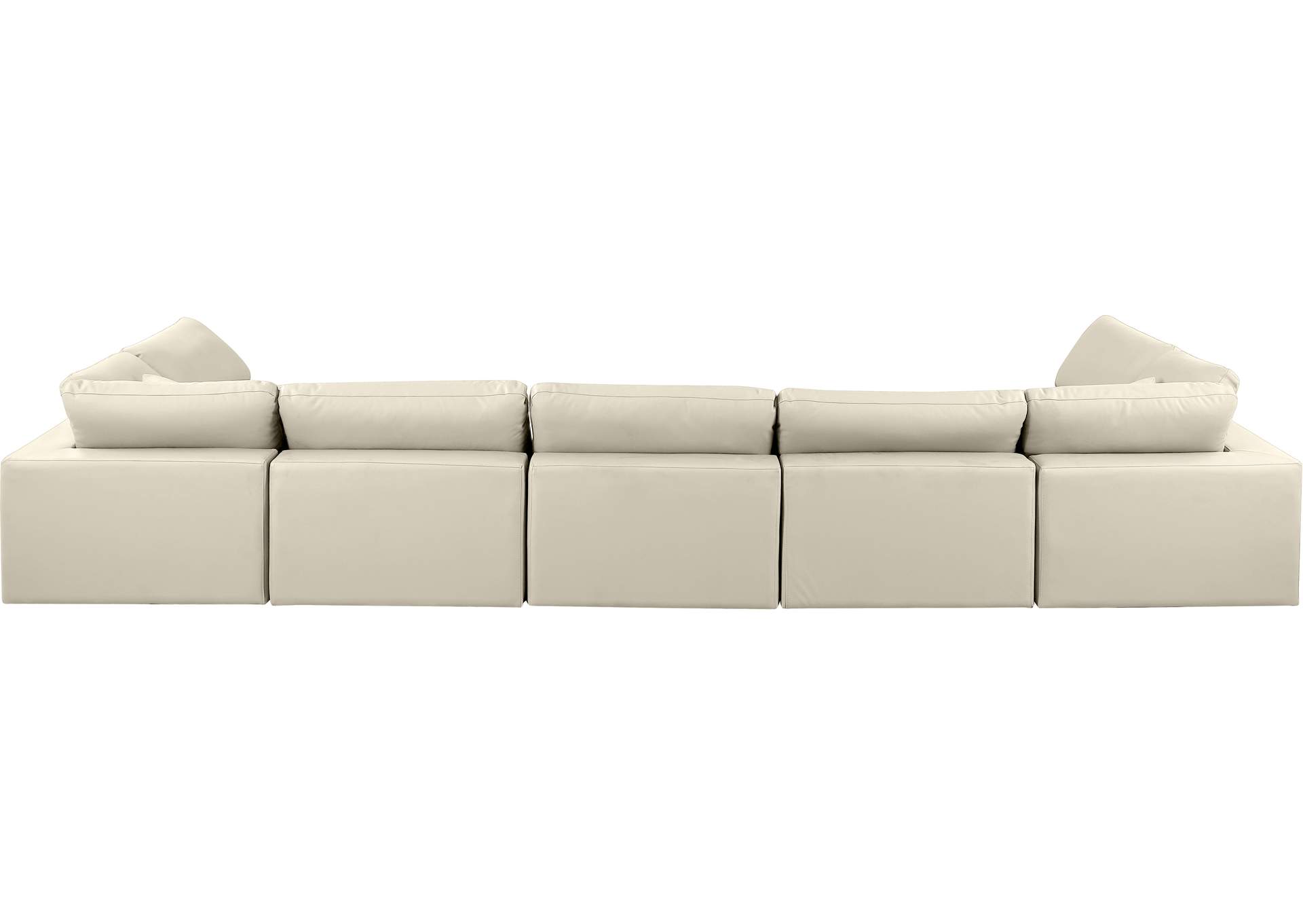Comfy Cream Faux Leather Modular Sectional,Meridian Furniture