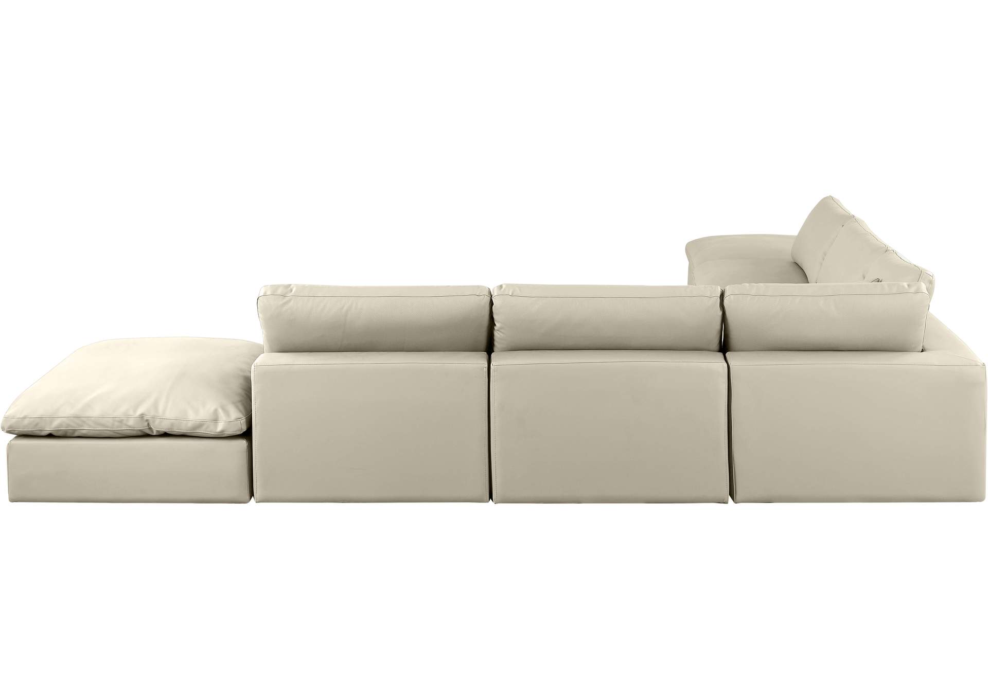 Comfy Cream Faux Leather Modular Sectional,Meridian Furniture