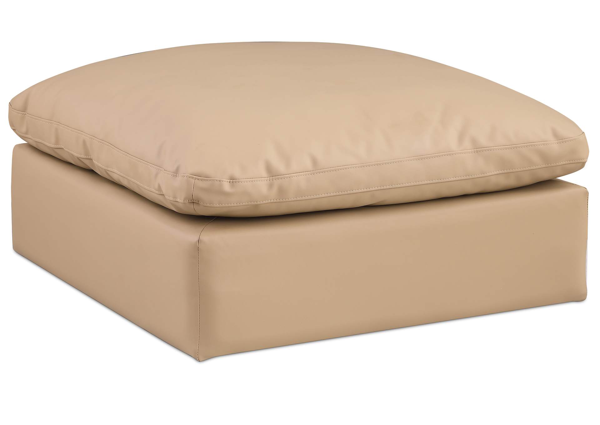 Comfy Tan Faux Leather Modular Ottoman,Meridian Furniture