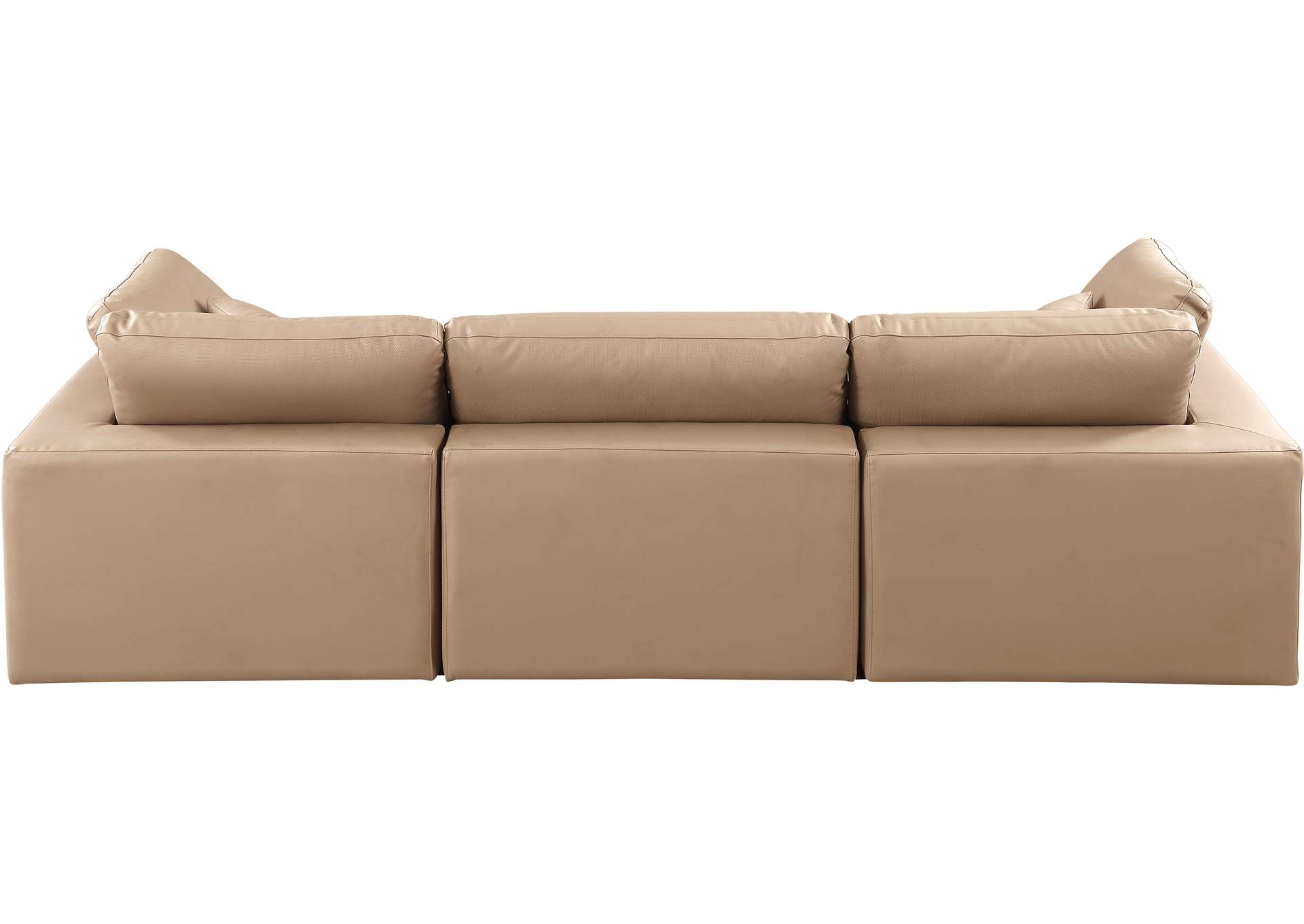 Comfy Tan Faux Leather Modular Sofa,Meridian Furniture