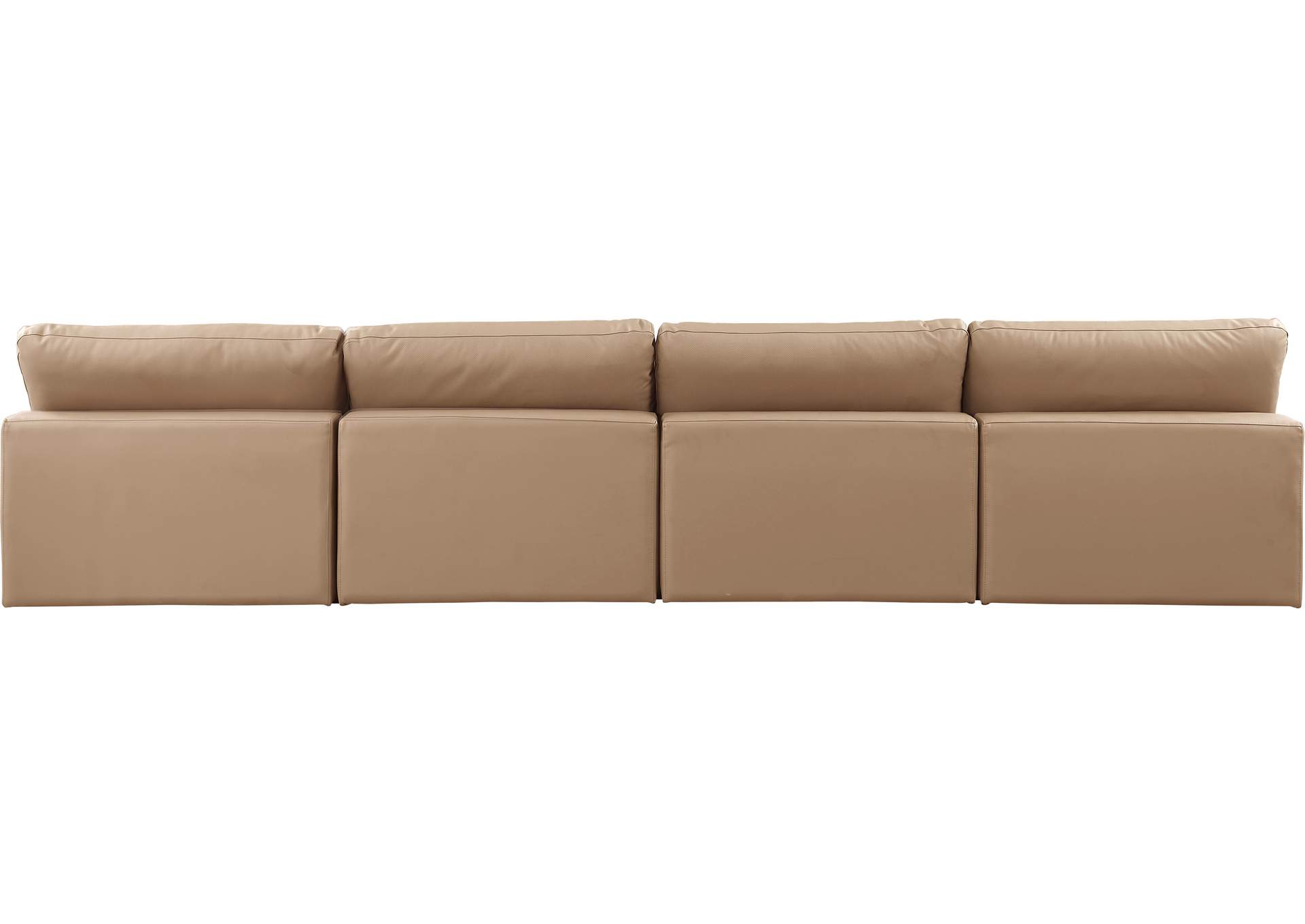 Comfy Tan Faux Leather Modular Sofa,Meridian Furniture