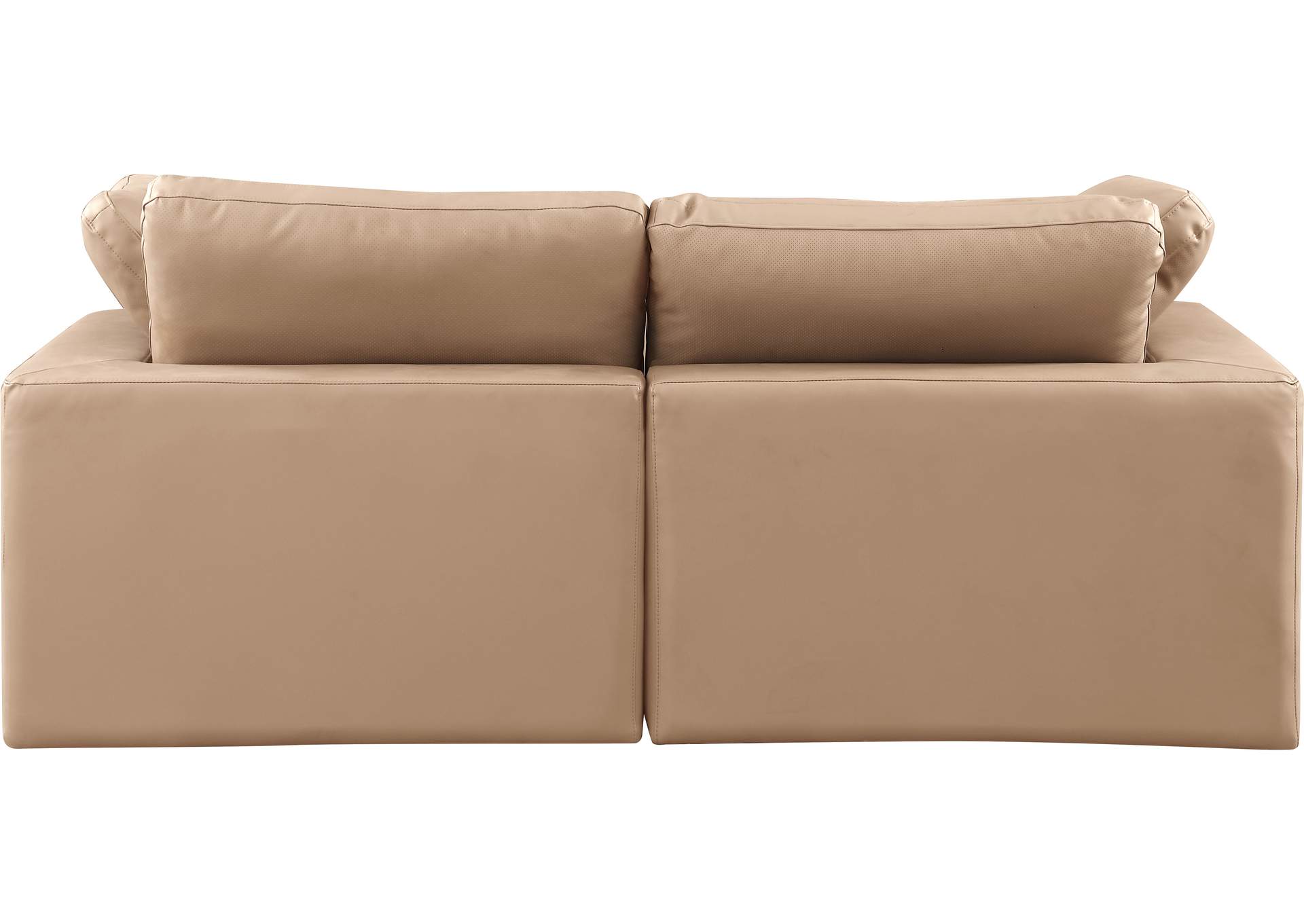 Comfy Tan Faux Leather Modular Sofa,Meridian Furniture