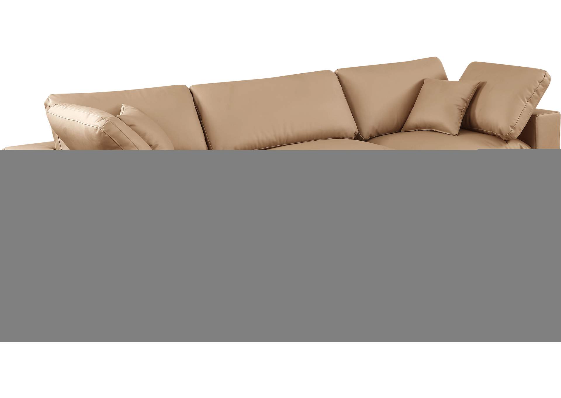 Comfy Tan Faux Leather Modular Sectional,Meridian Furniture