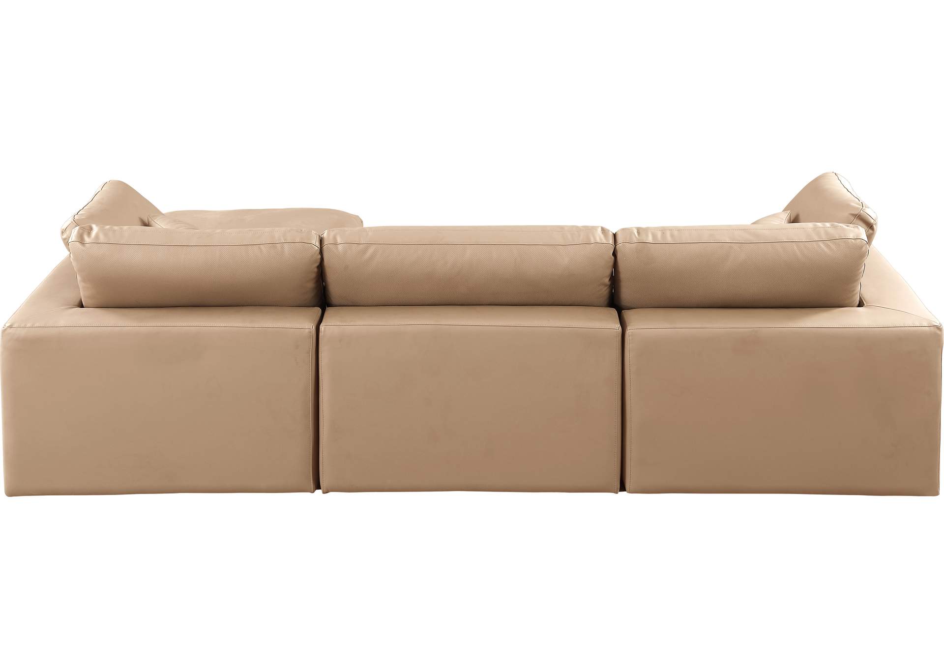Comfy Tan Faux Leather Modular Sectional,Meridian Furniture