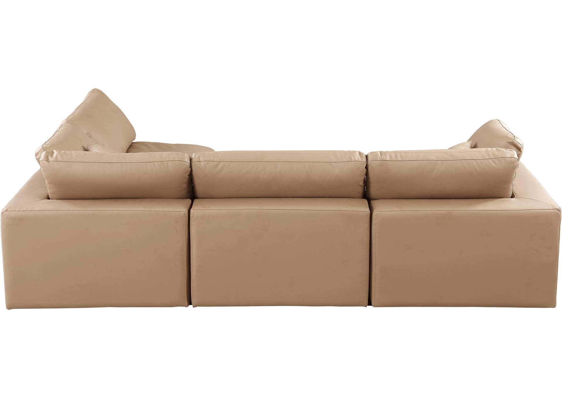 Comfy Tan Faux Leather Modular Sectional,Meridian Furniture