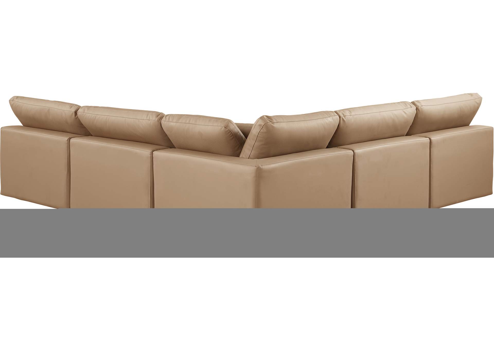 Comfy Tan Faux Leather Modular Sectional,Meridian Furniture