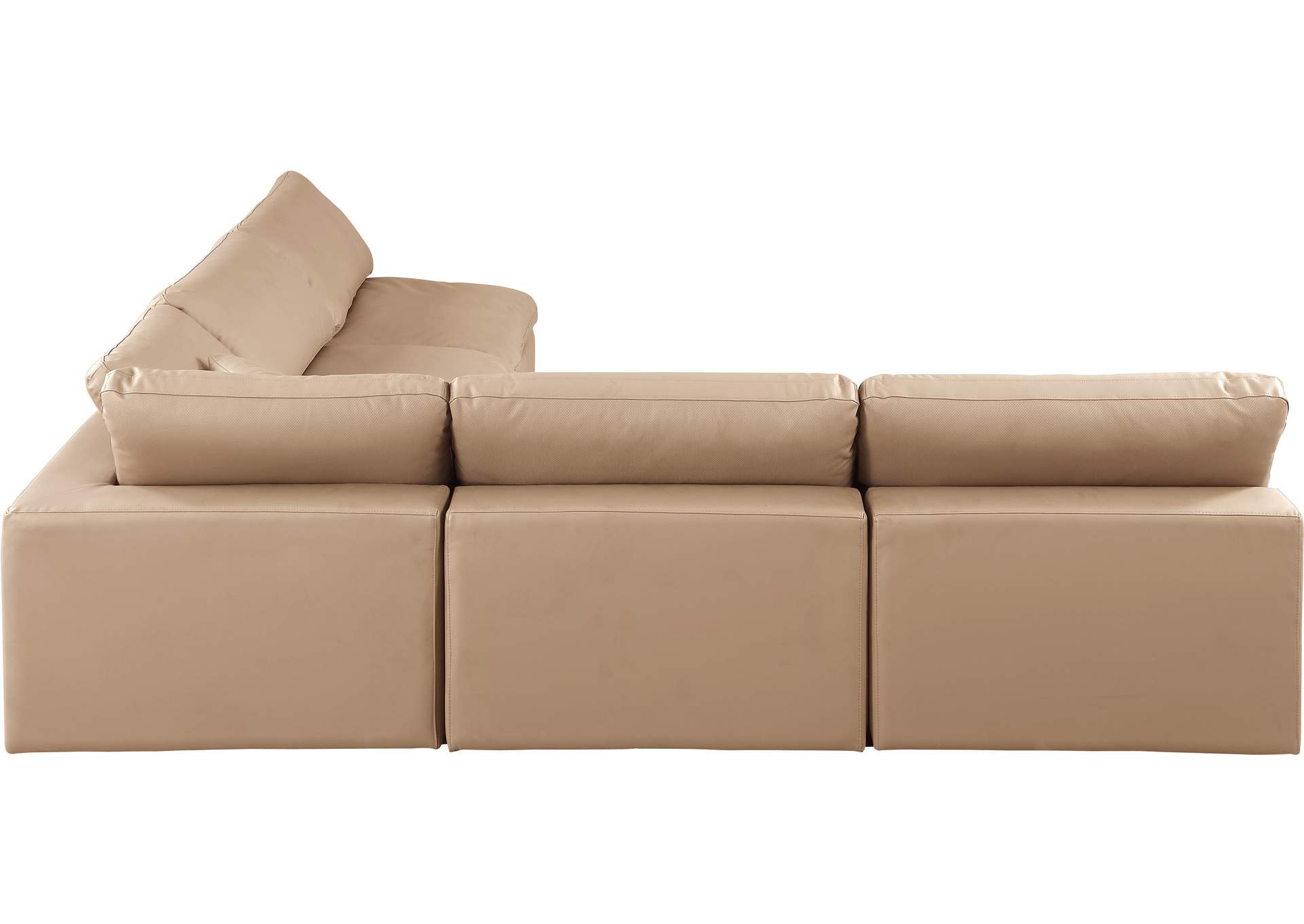 Comfy Tan Faux Leather Modular Sectional,Meridian Furniture