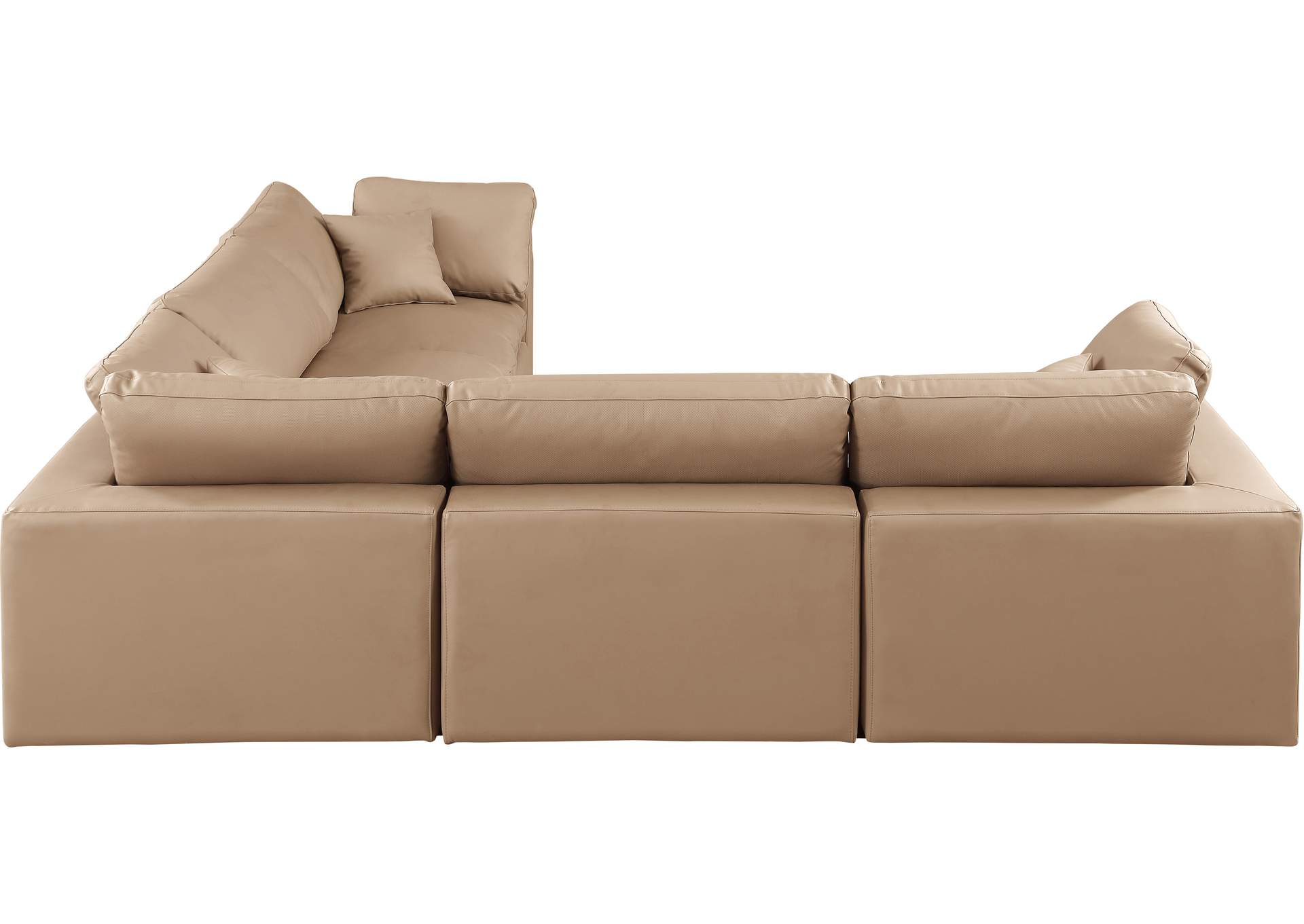 Comfy Tan Faux Leather Modular Sectional,Meridian Furniture