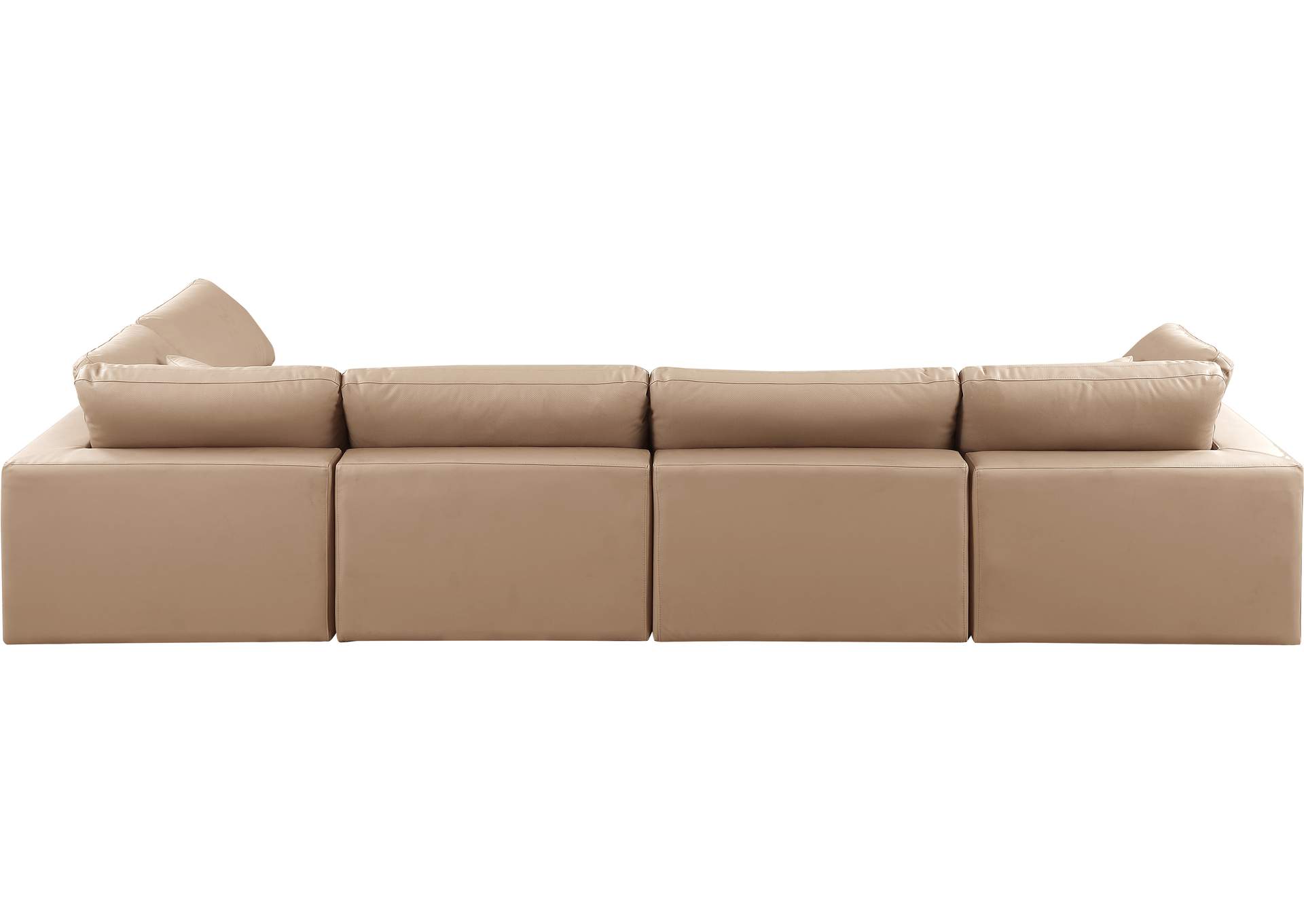 Comfy Tan Faux Leather Modular Sectional,Meridian Furniture