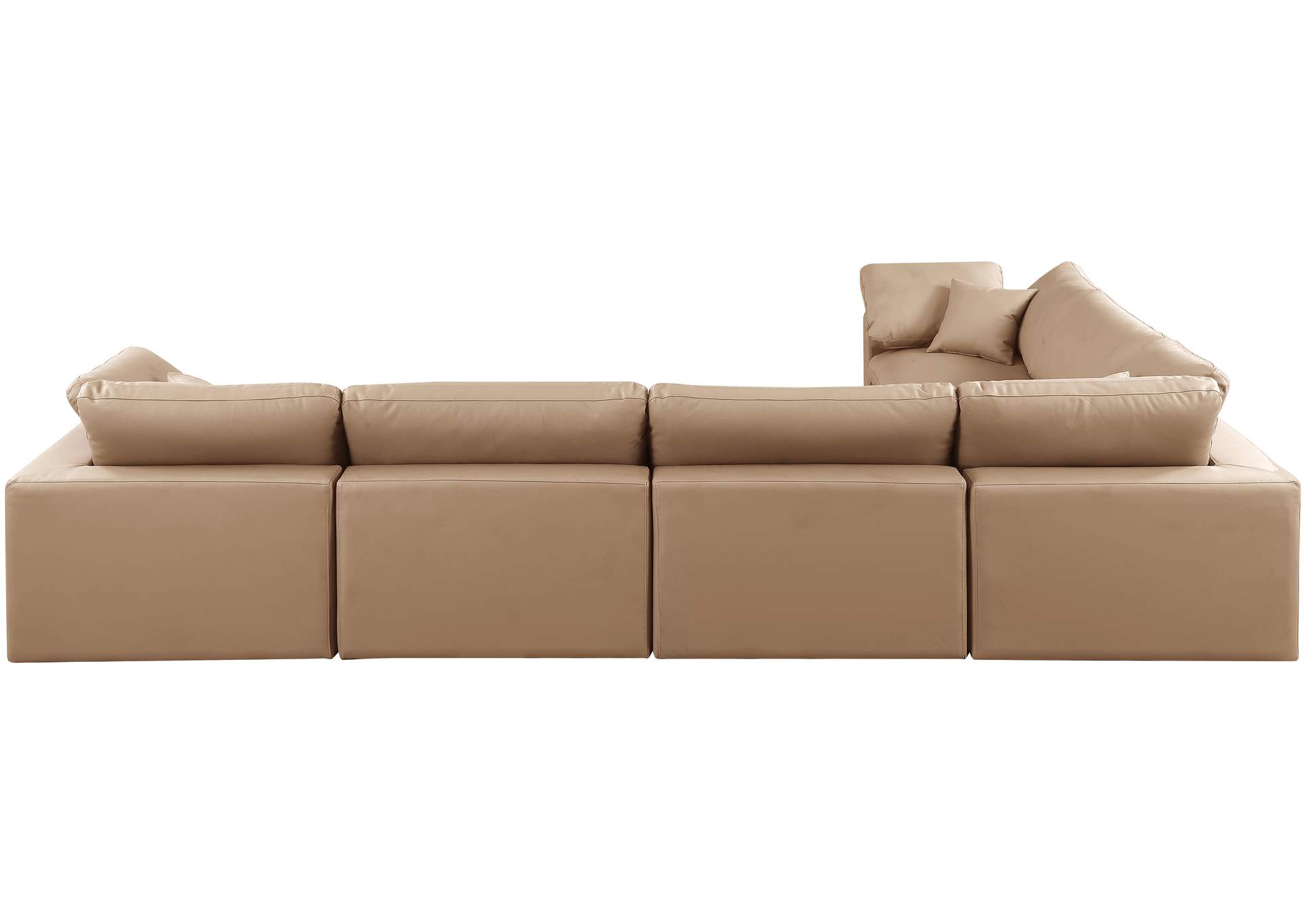 Comfy Tan Faux Leather Modular Sectional,Meridian Furniture
