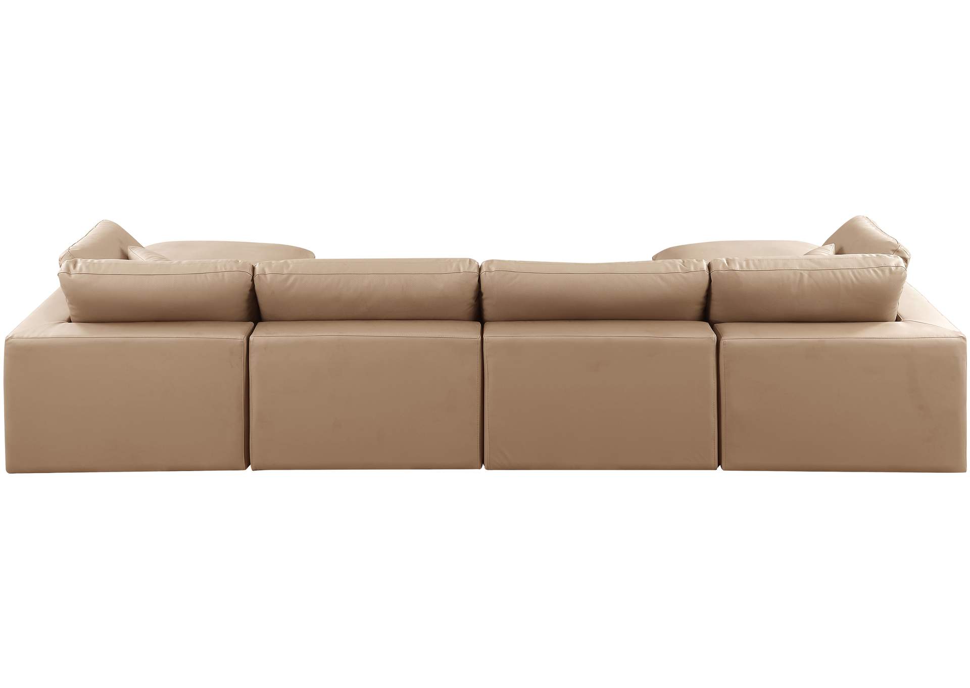 Comfy Tan Faux Leather Modular Sectional,Meridian Furniture