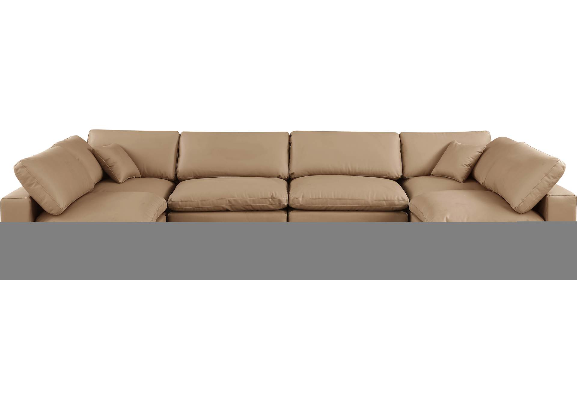 Comfy Tan Faux Leather Modular Sectional,Meridian Furniture