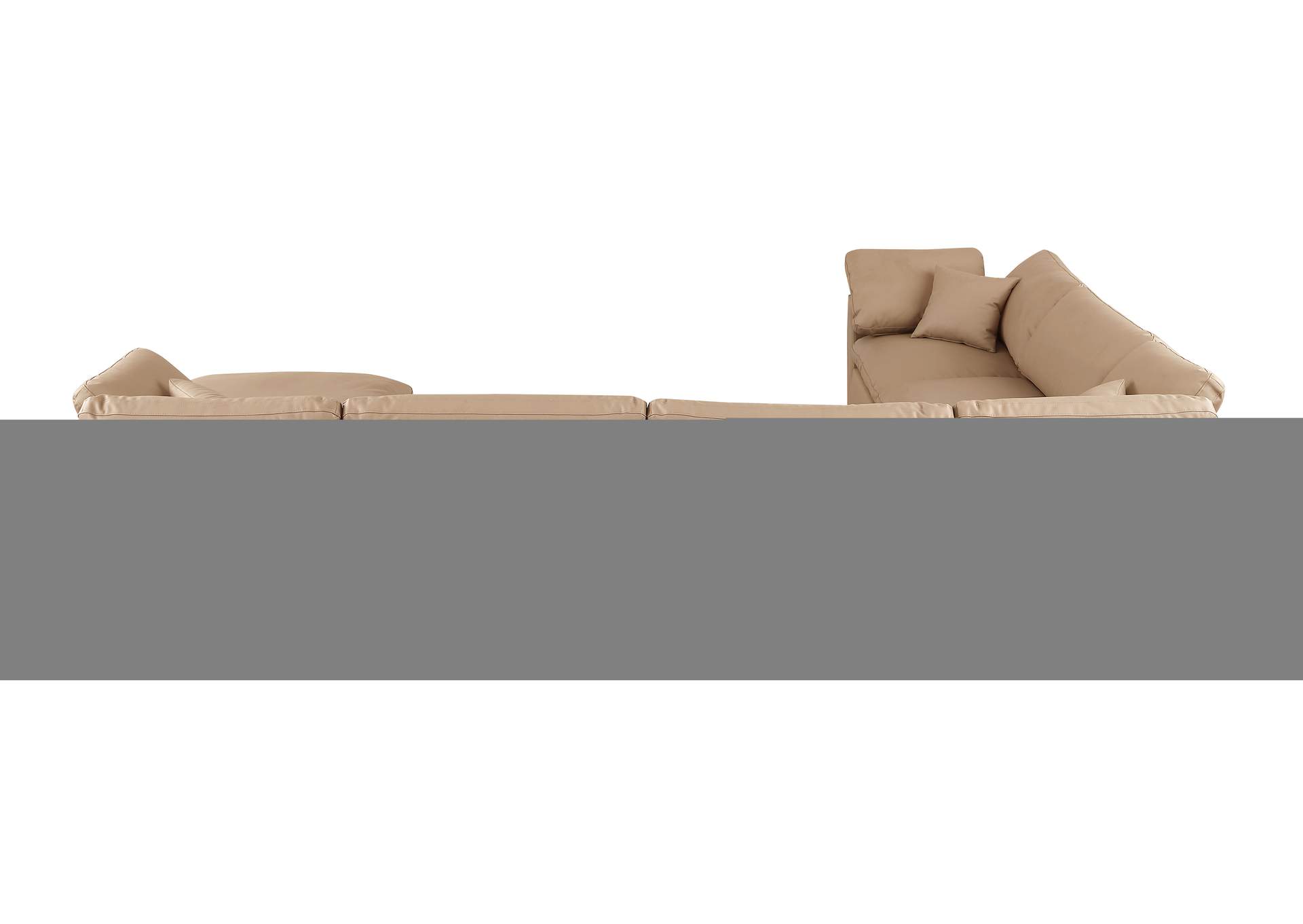 Comfy Tan Faux Leather Modular Sectional,Meridian Furniture