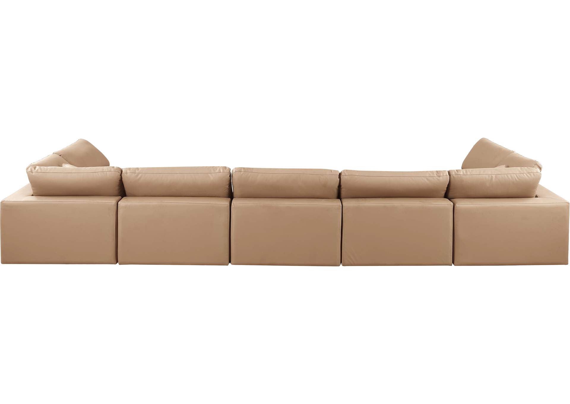 Comfy Tan Faux Leather Modular Sectional,Meridian Furniture