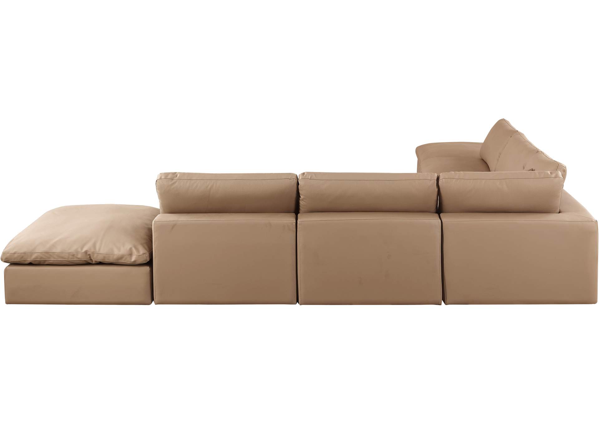 Comfy Tan Faux Leather Modular Sectional,Meridian Furniture