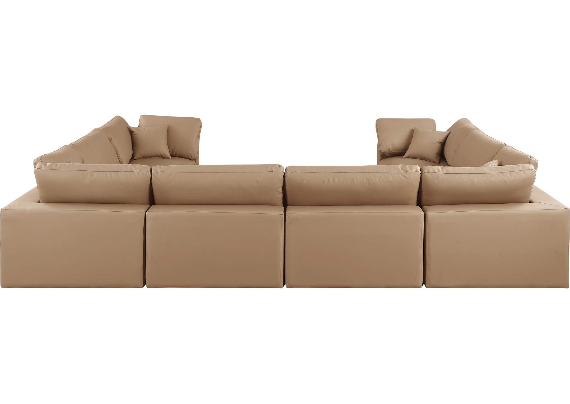 Comfy Tan Faux Leather Modular Sectional,Meridian Furniture