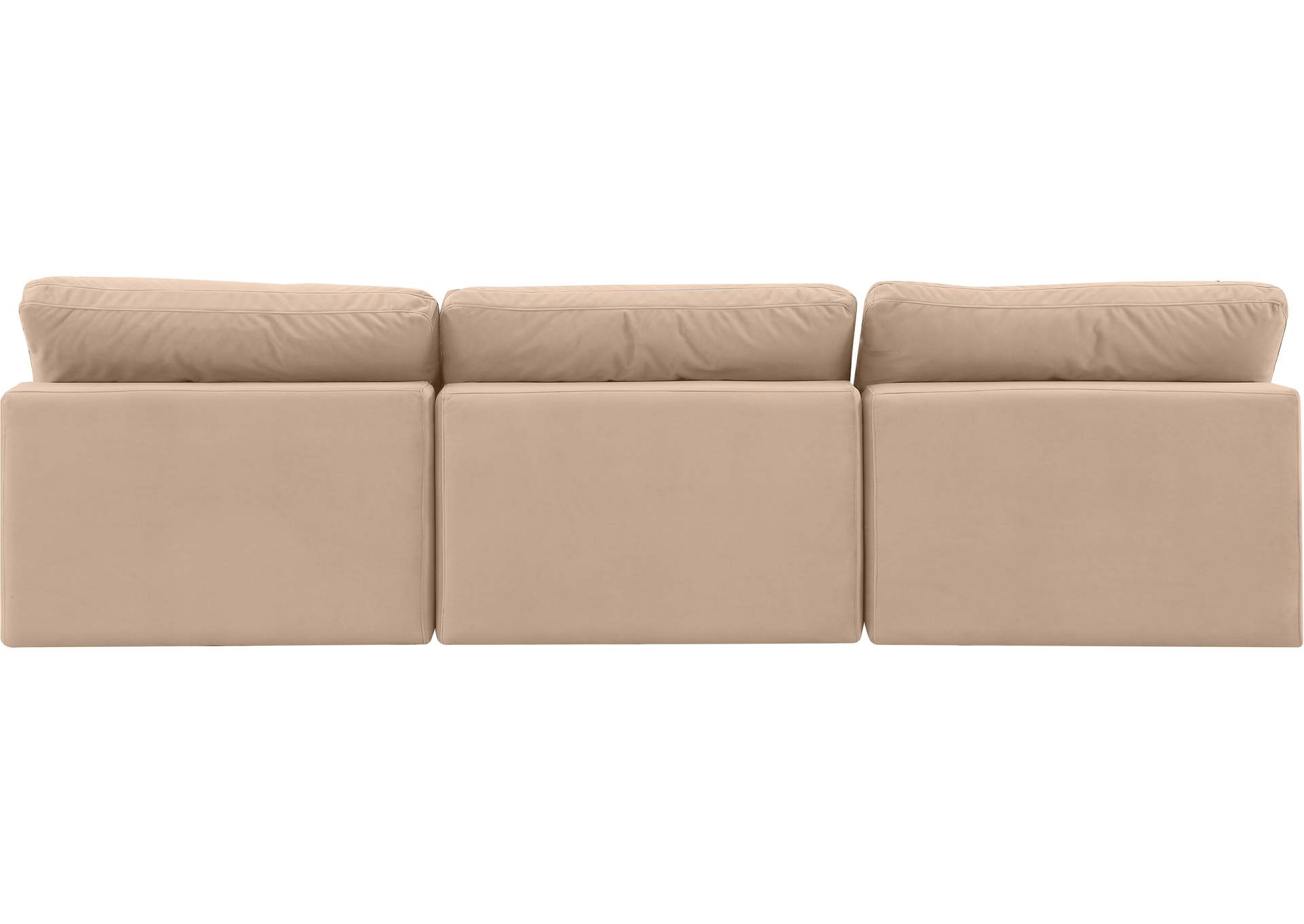 Comfy Beige Velvet Modular Sofa,Meridian Furniture