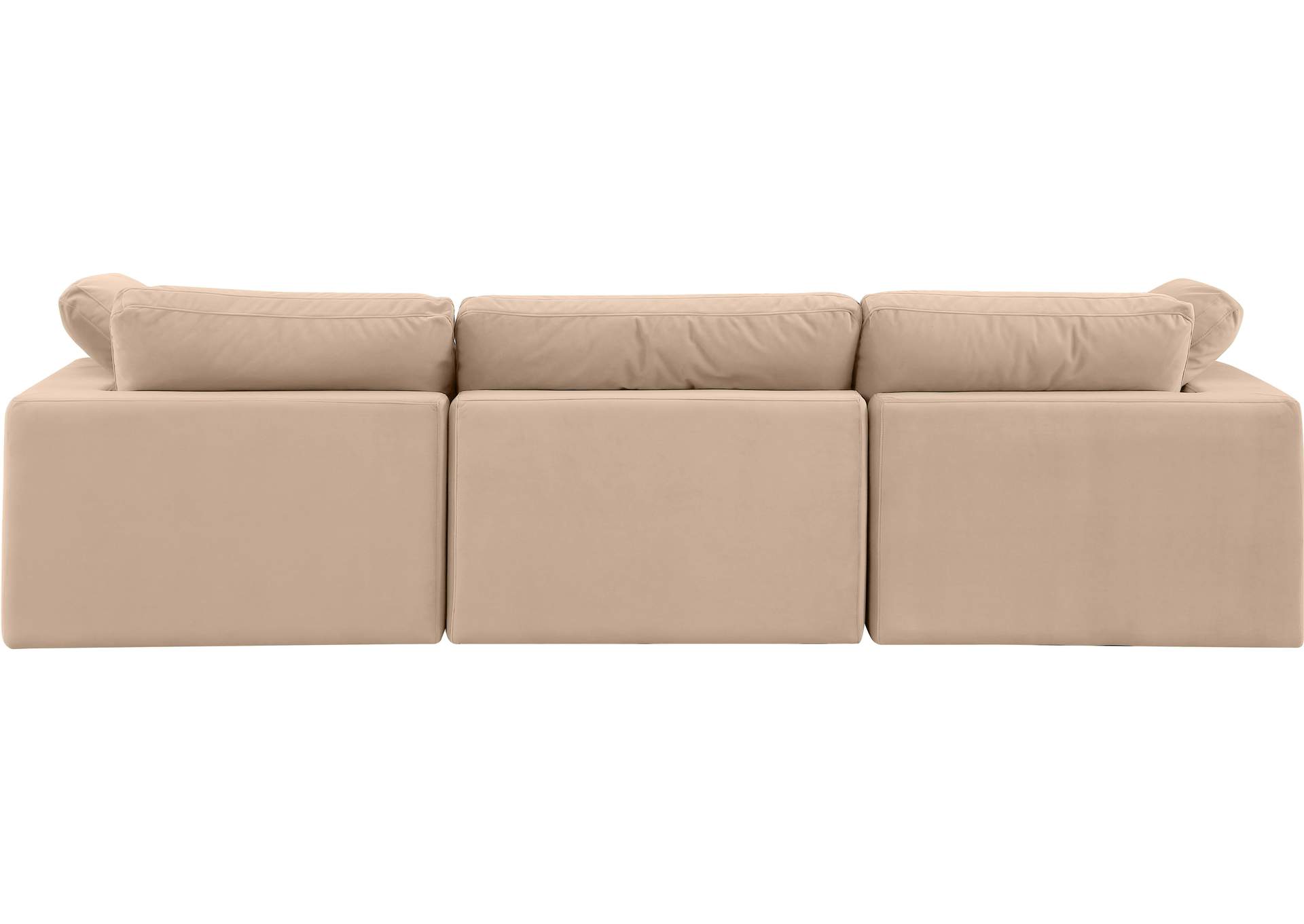 Comfy Beige Velvet Modular Sofa,Meridian Furniture