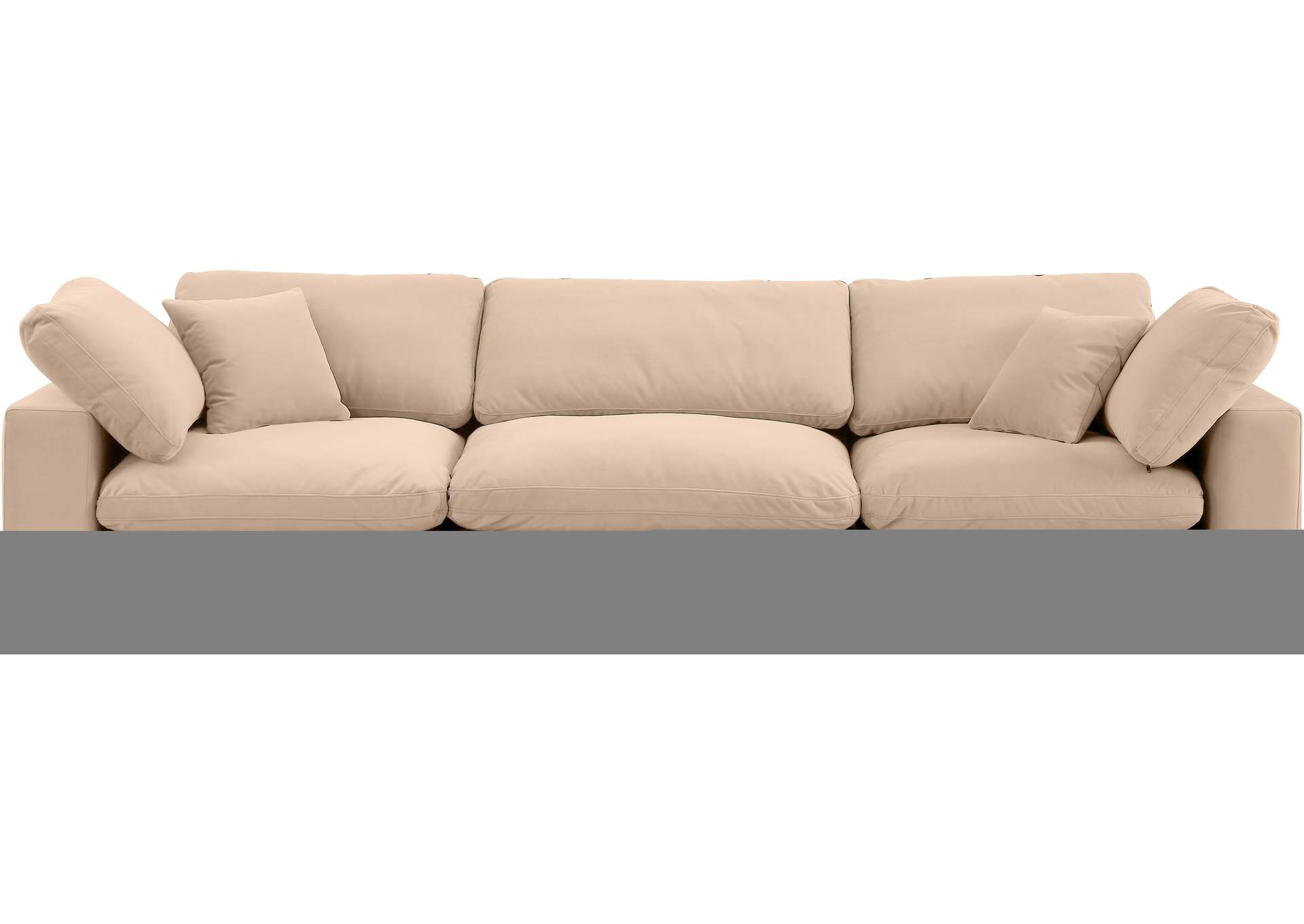 Comfy Beige Velvet Modular Sofa,Meridian Furniture