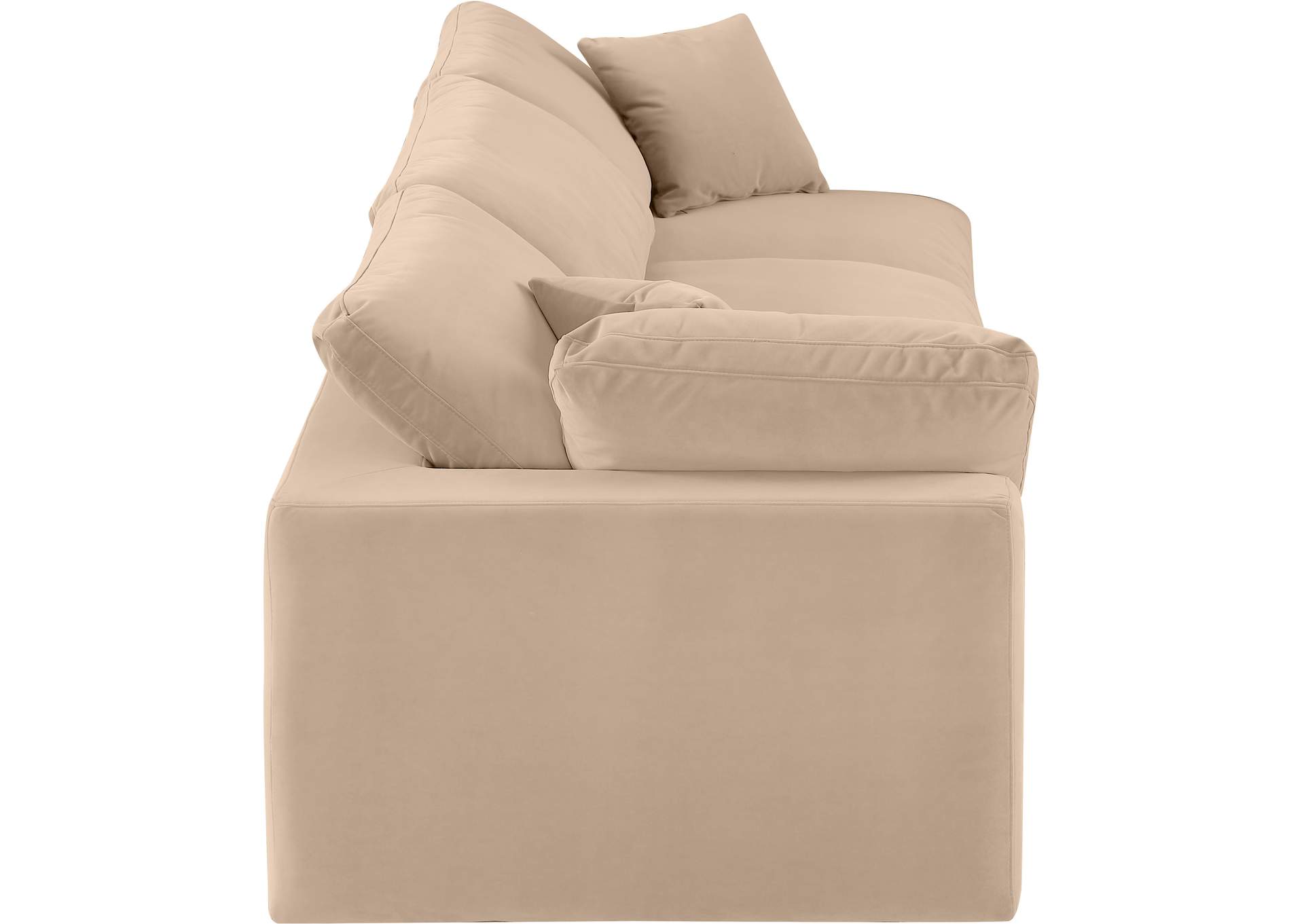 Comfy Beige Velvet Modular Sofa,Meridian Furniture
