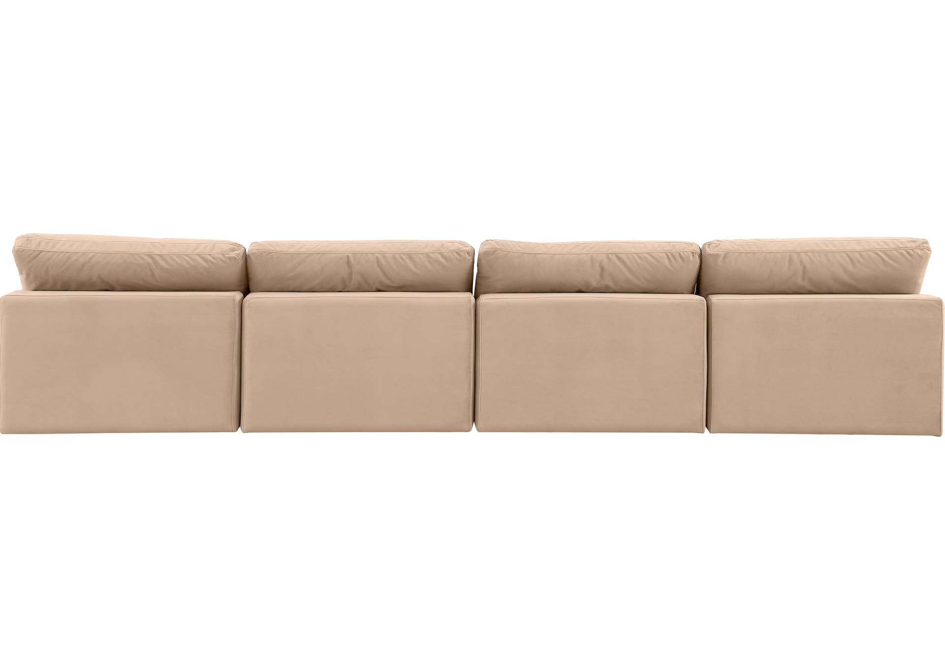 Comfy Beige Velvet Modular Sofa,Meridian Furniture