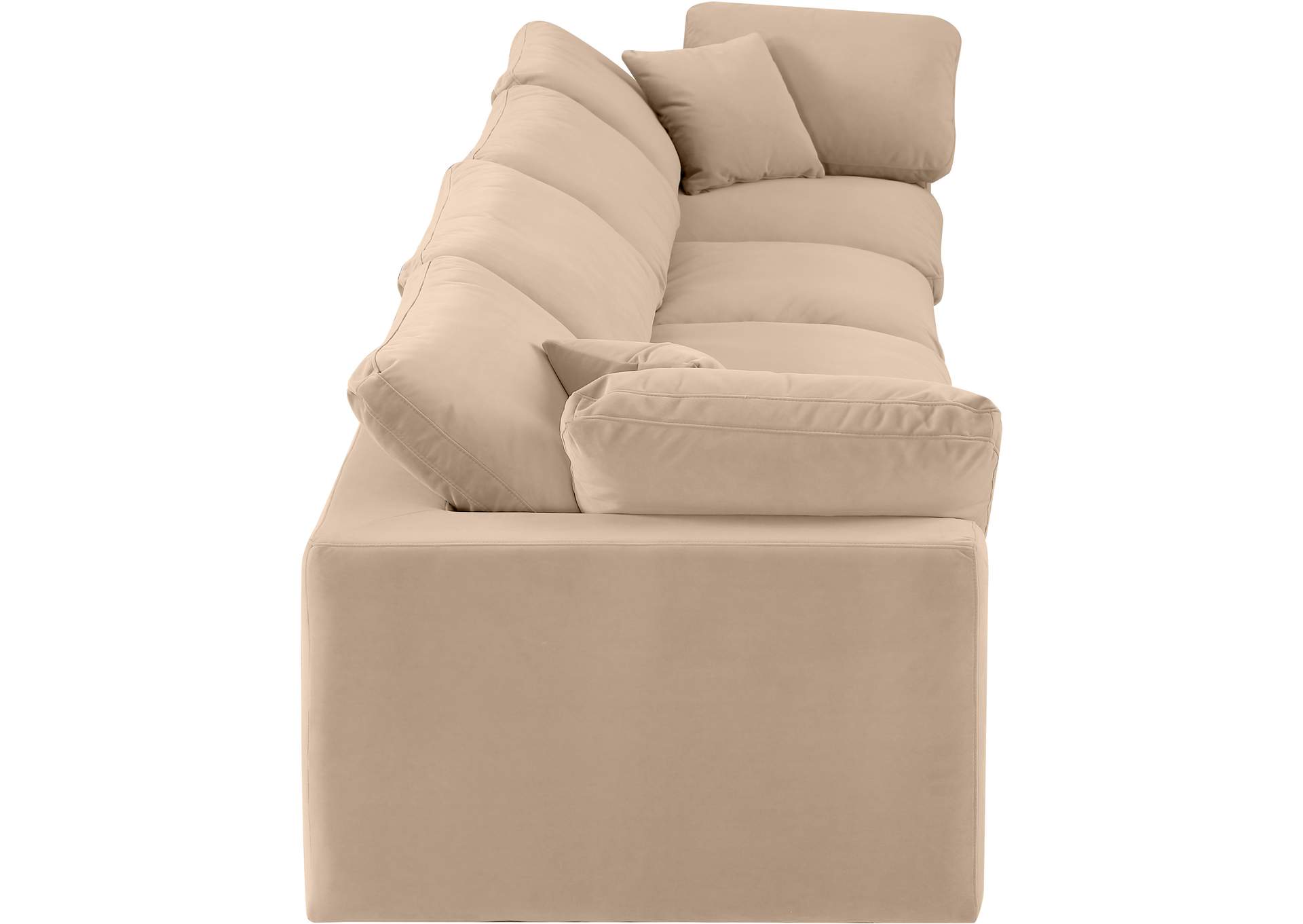 Comfy Beige Velvet Modular Sofa,Meridian Furniture