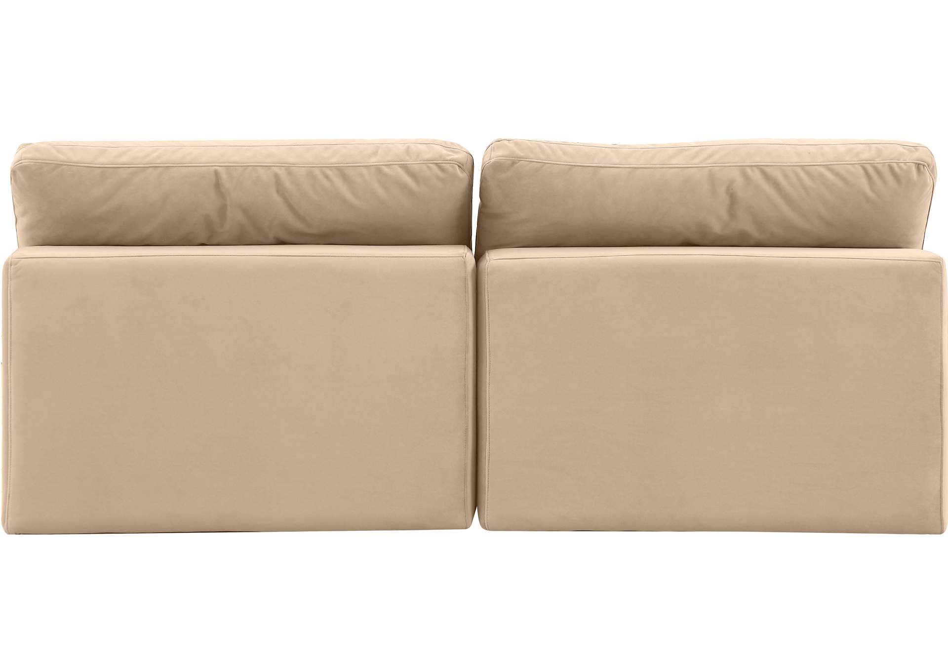 Comfy Beige Velvet Modular Sofa,Meridian Furniture
