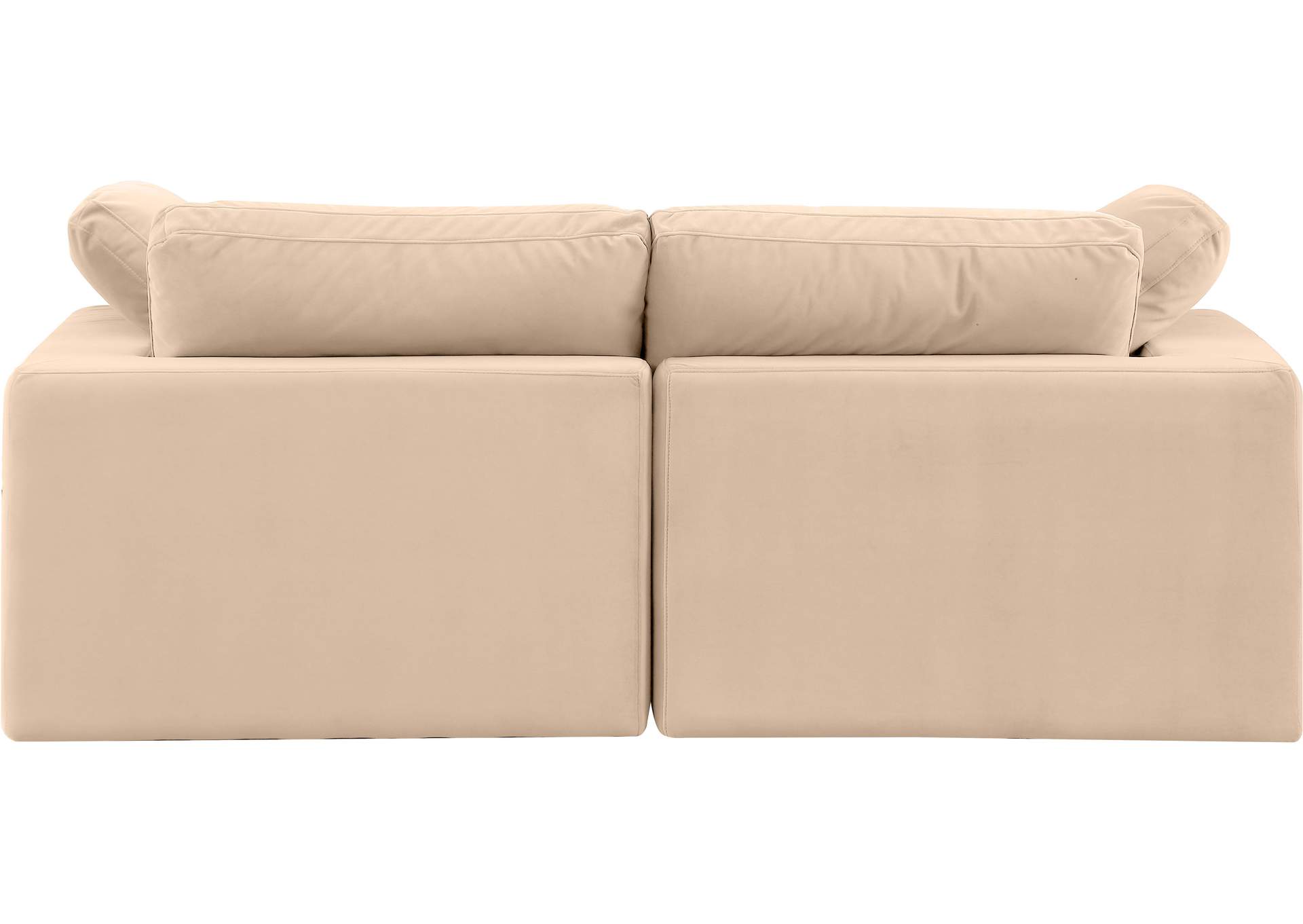 Comfy Beige Velvet Modular Sofa,Meridian Furniture