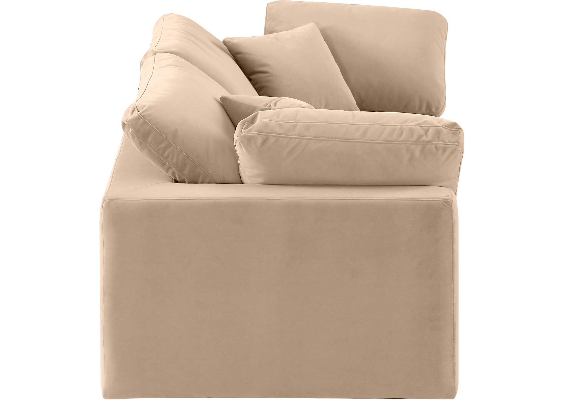 Comfy Beige Velvet Modular Sofa,Meridian Furniture