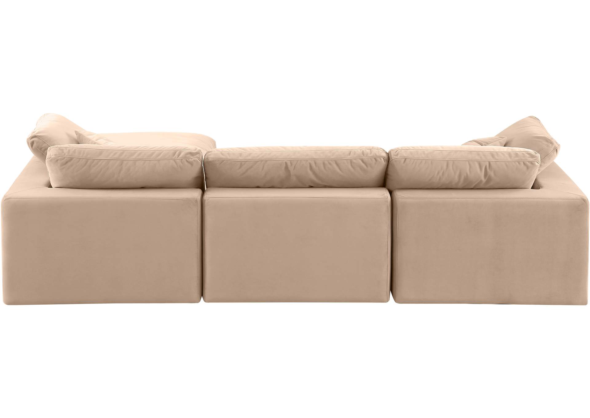 Comfy Beige Velvet Modular Sectional,Meridian Furniture
