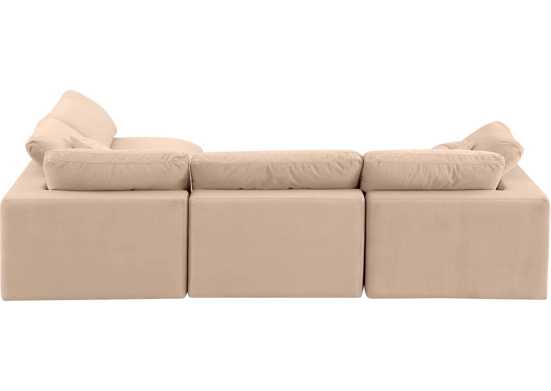 Comfy Beige Velvet Modular Sectional,Meridian Furniture