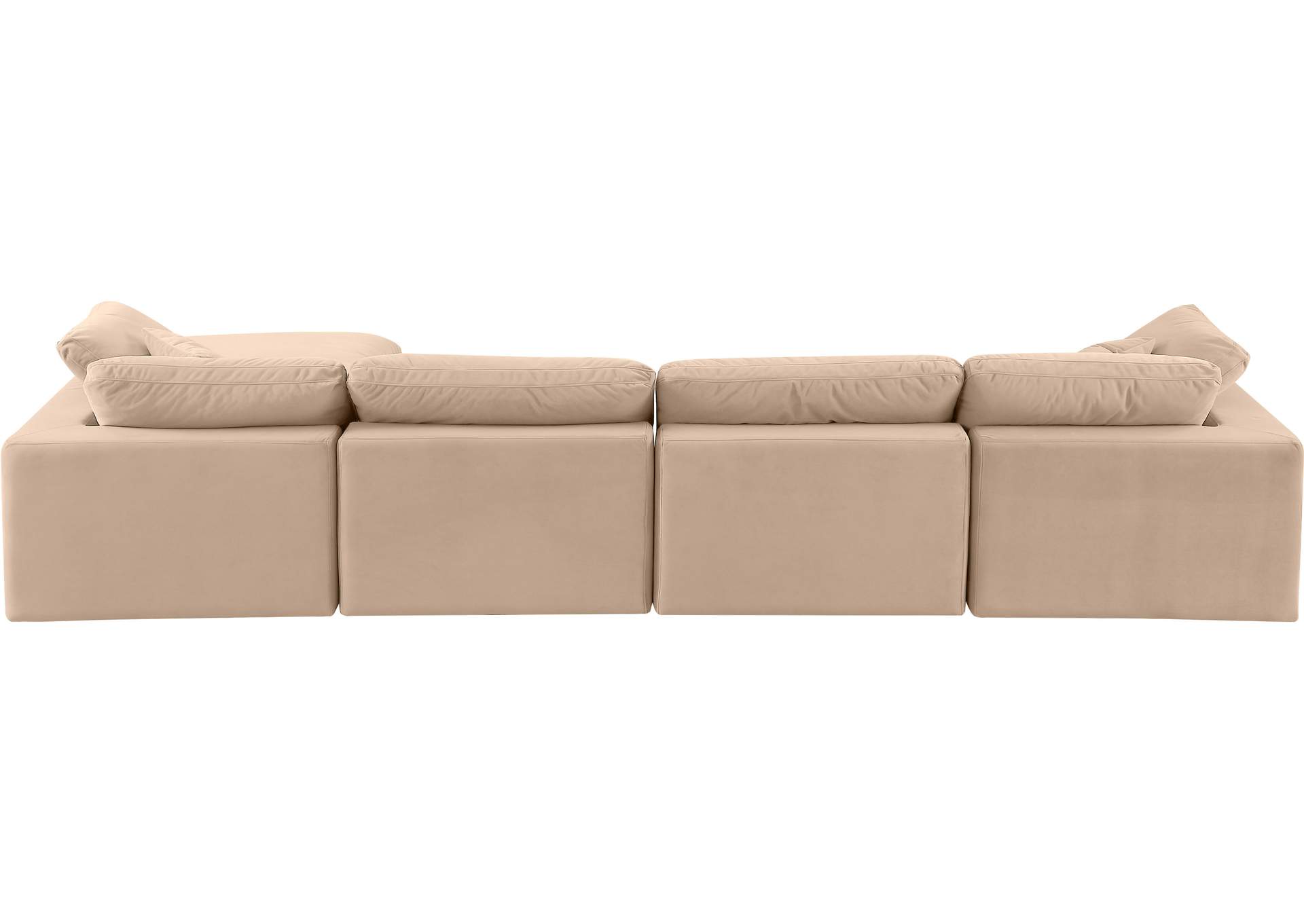 Comfy Beige Velvet Modular Sectional,Meridian Furniture