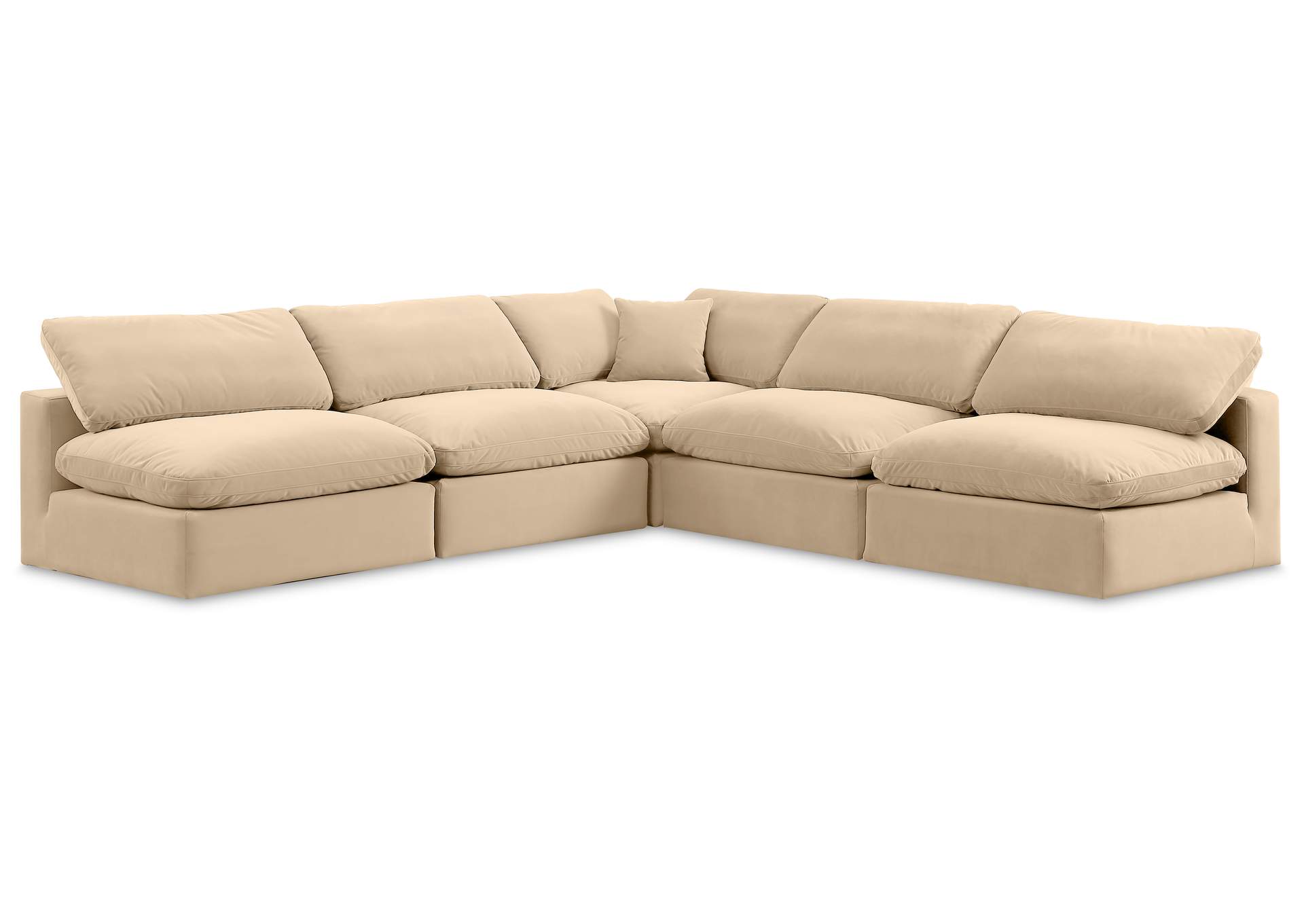Comfy Beige Velvet Modular Sectional,Meridian Furniture