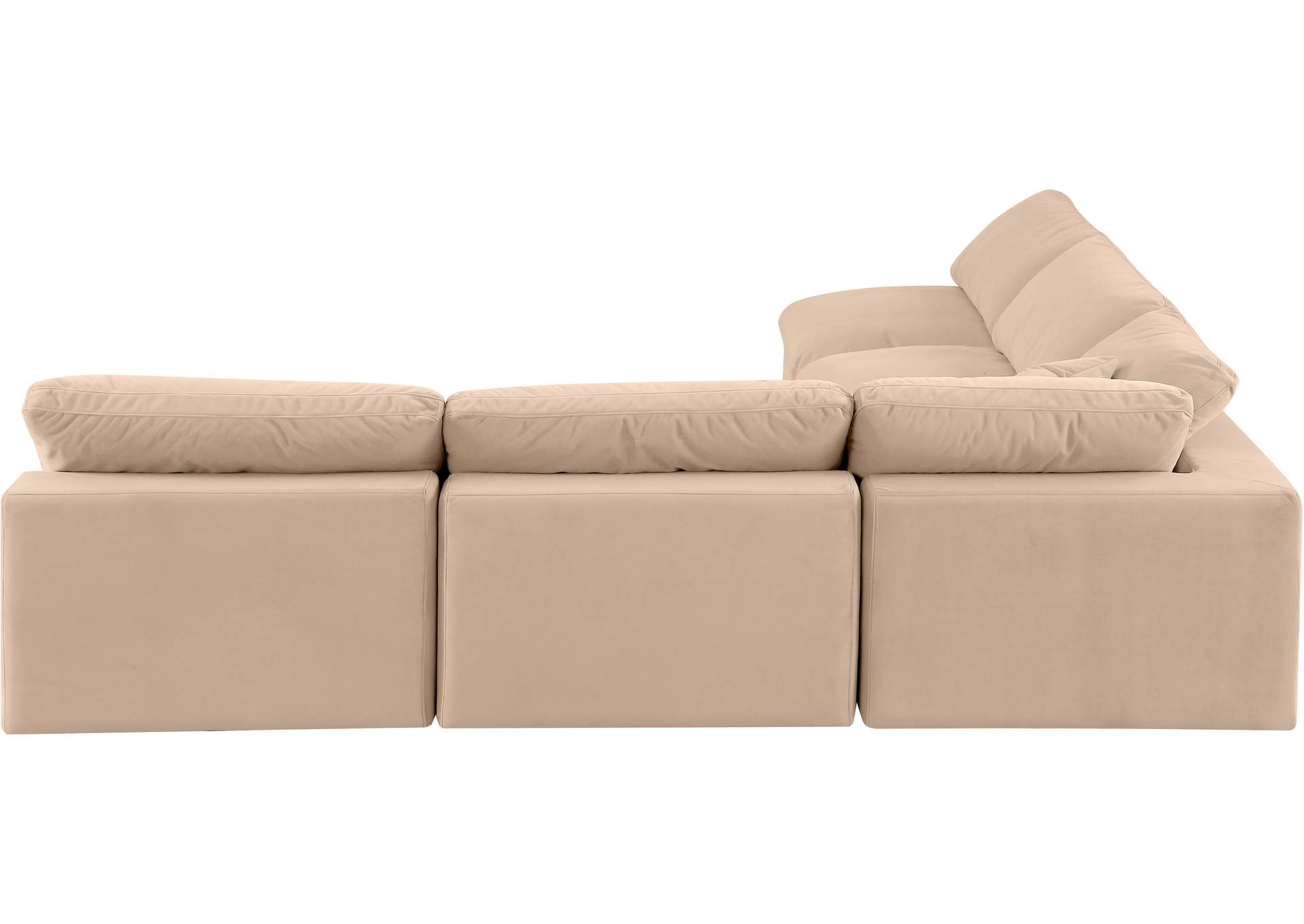 Comfy Beige Velvet Modular Sectional,Meridian Furniture