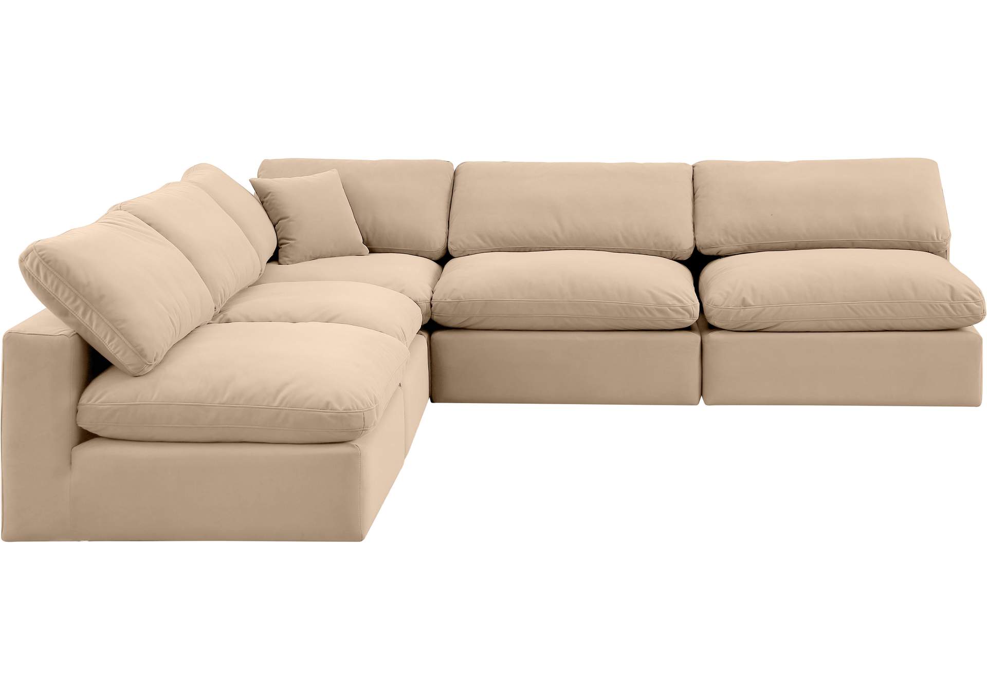 Comfy Beige Velvet Modular Sectional,Meridian Furniture