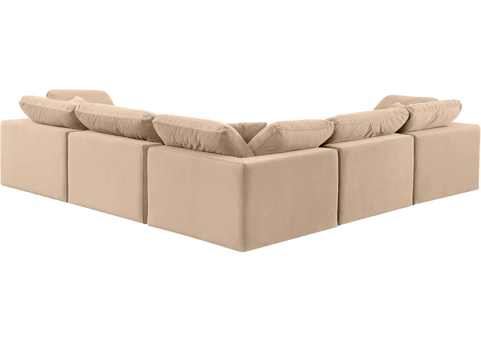 Comfy Beige Velvet Modular Sectional,Meridian Furniture