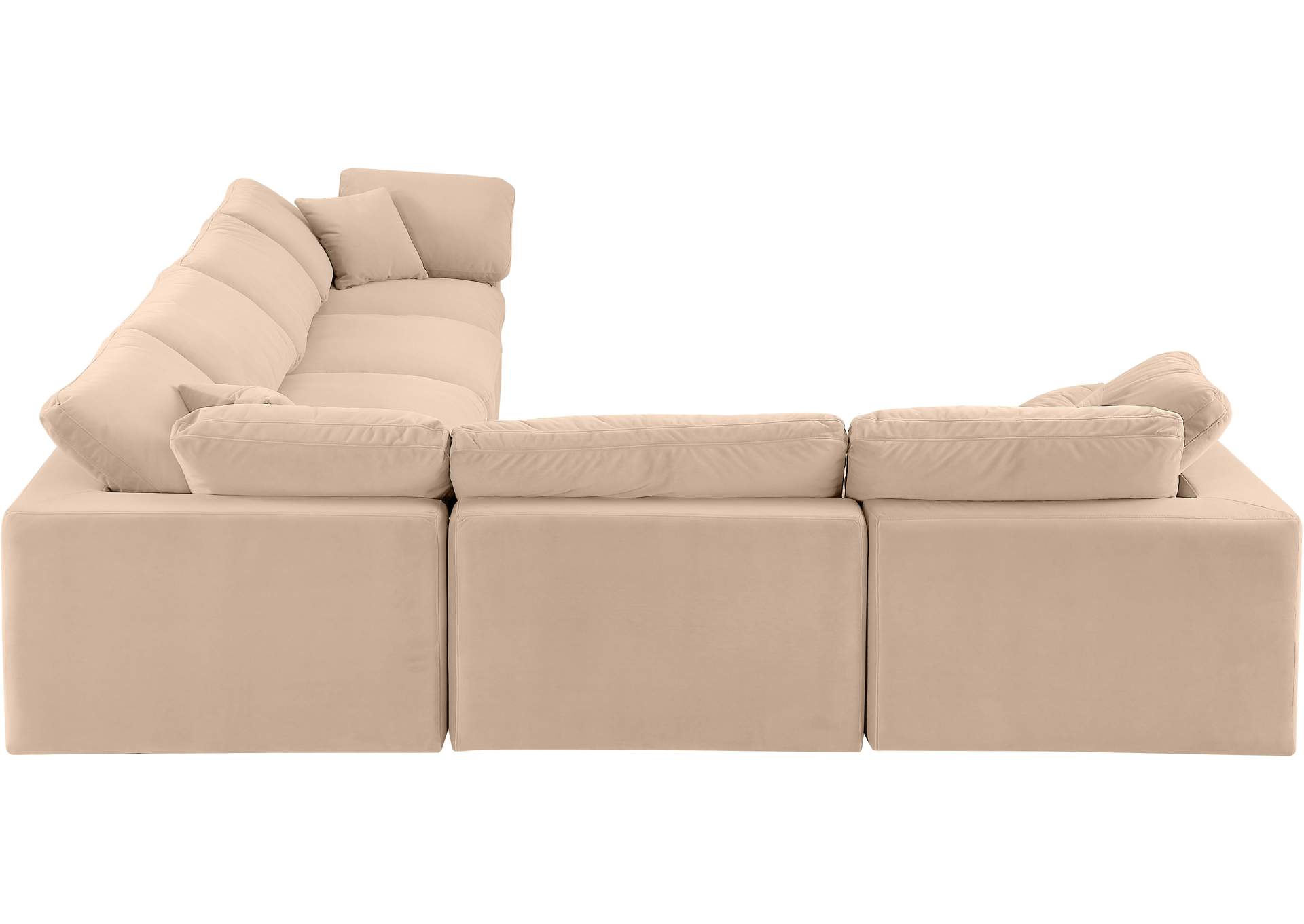 Comfy Beige Velvet Modular Sectional,Meridian Furniture