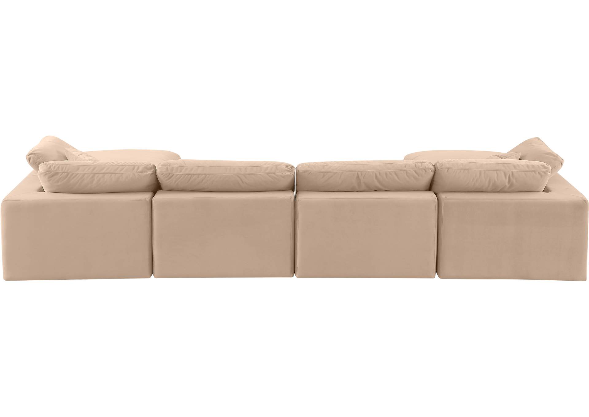 Comfy Beige Velvet Modular Sectional,Meridian Furniture