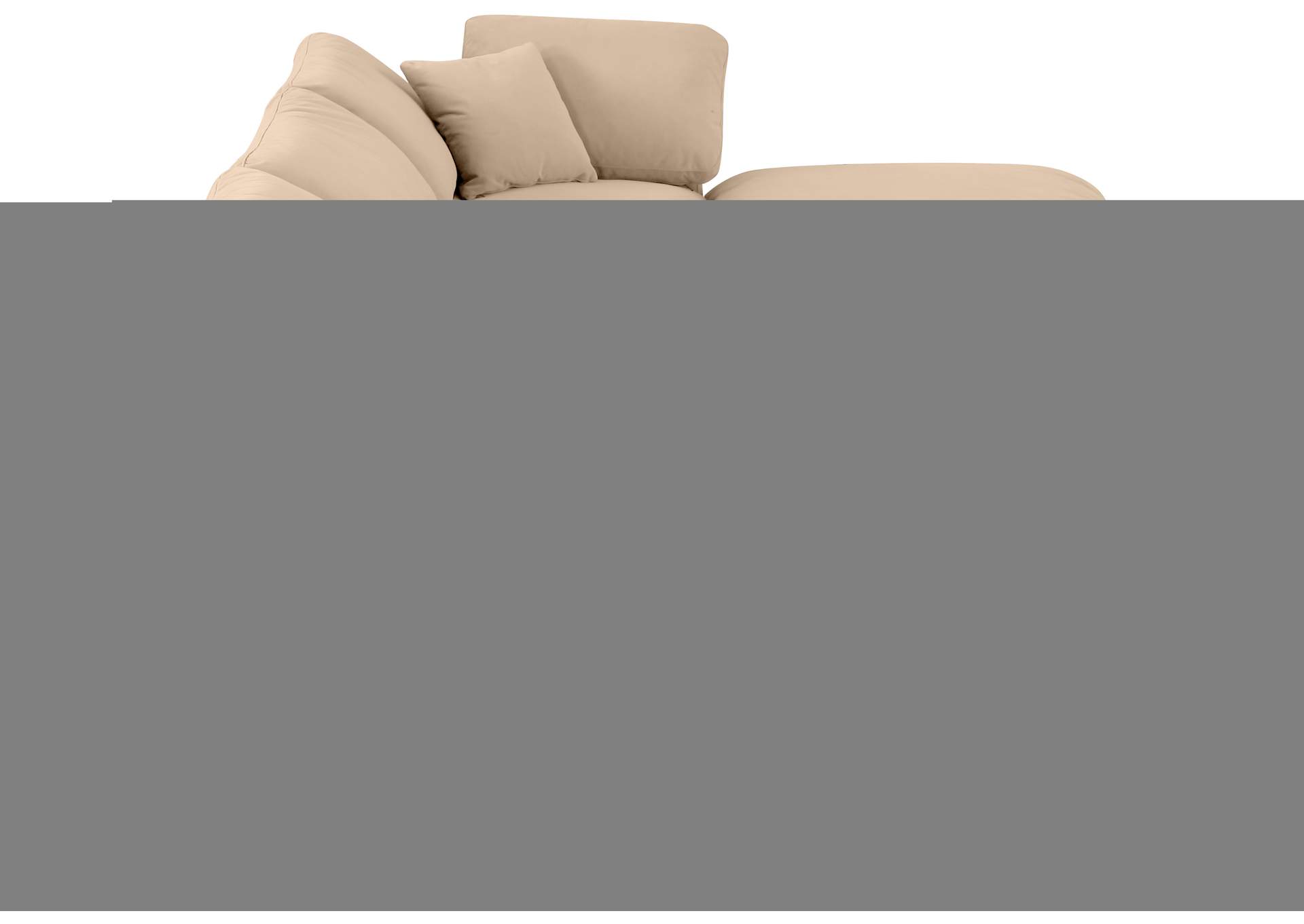Comfy Beige Velvet Modular Sectional,Meridian Furniture