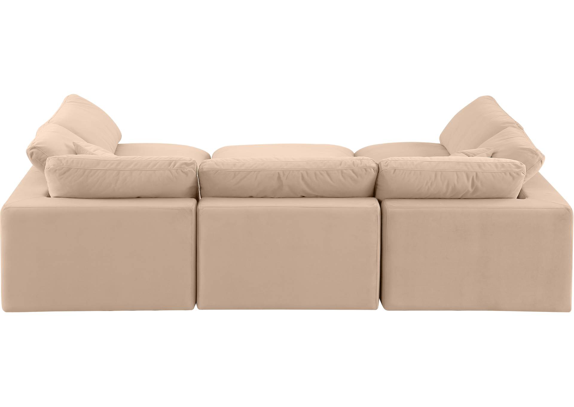 Comfy Beige Velvet Modular Sectional,Meridian Furniture