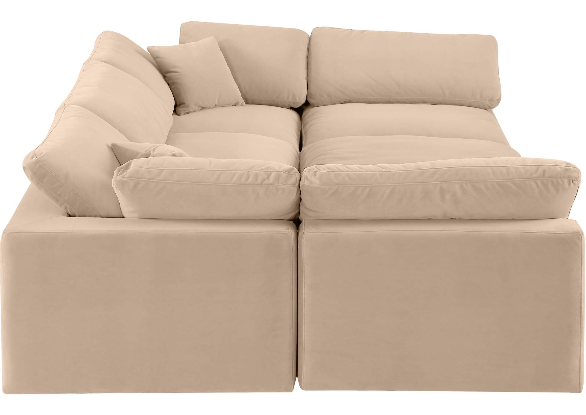Comfy Beige Velvet Modular Sectional,Meridian Furniture