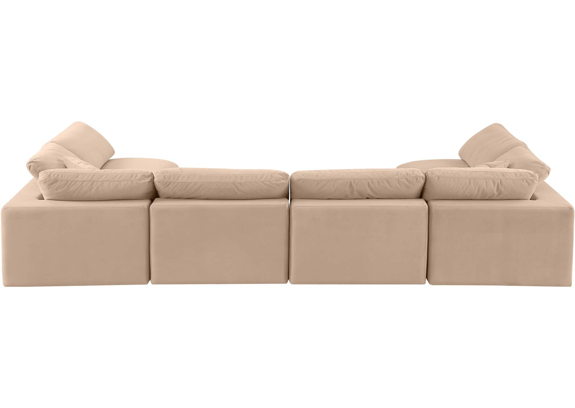 Comfy Beige Velvet Modular Sectional,Meridian Furniture