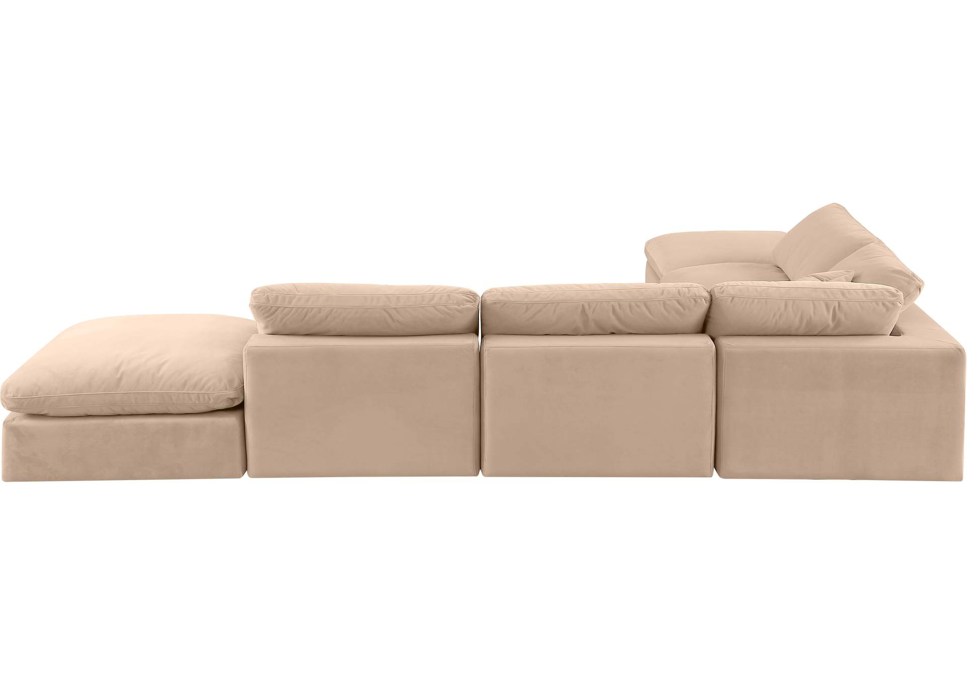 Comfy Beige Velvet Modular Sectional,Meridian Furniture