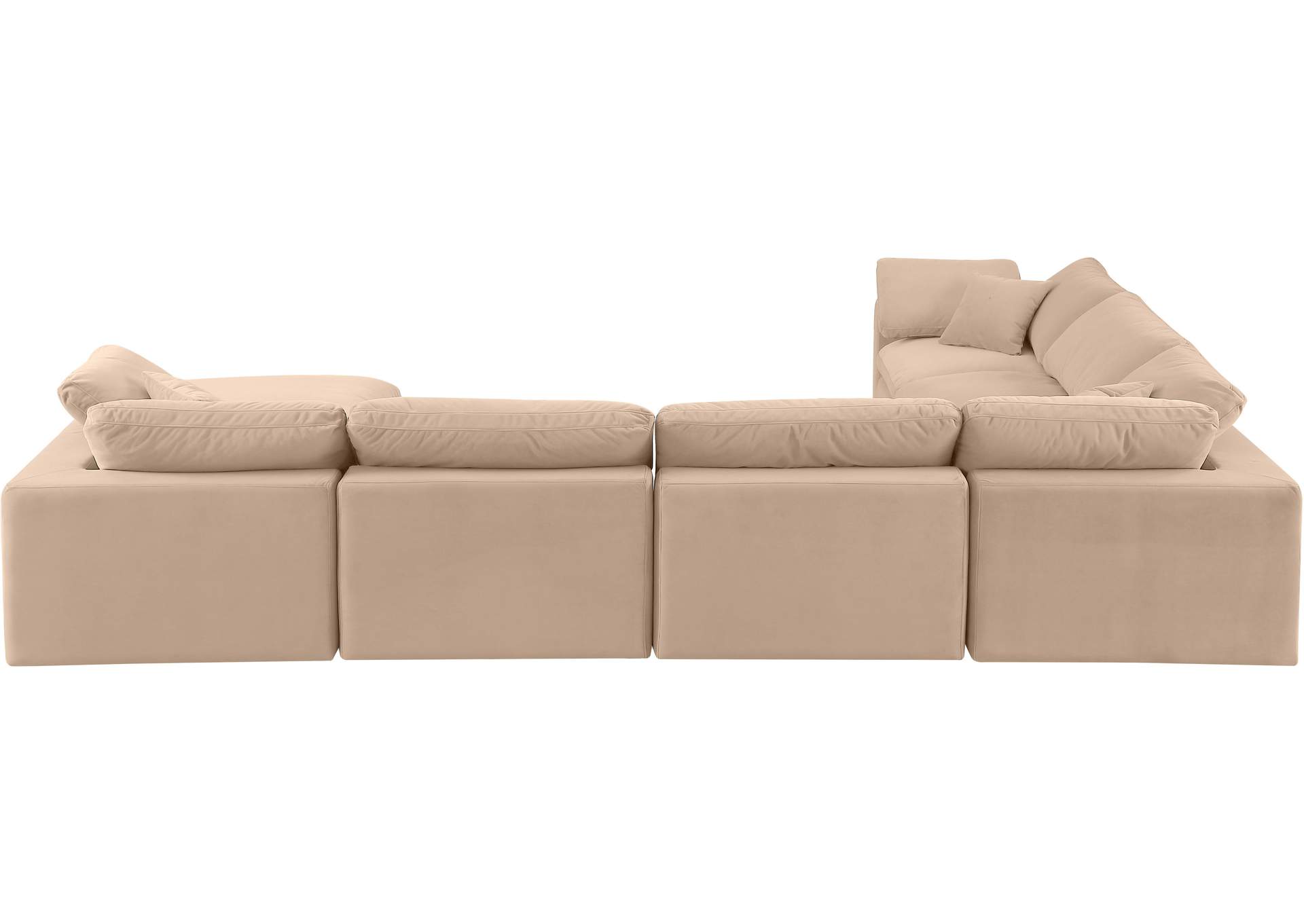 Comfy Beige Velvet Modular Sectional,Meridian Furniture