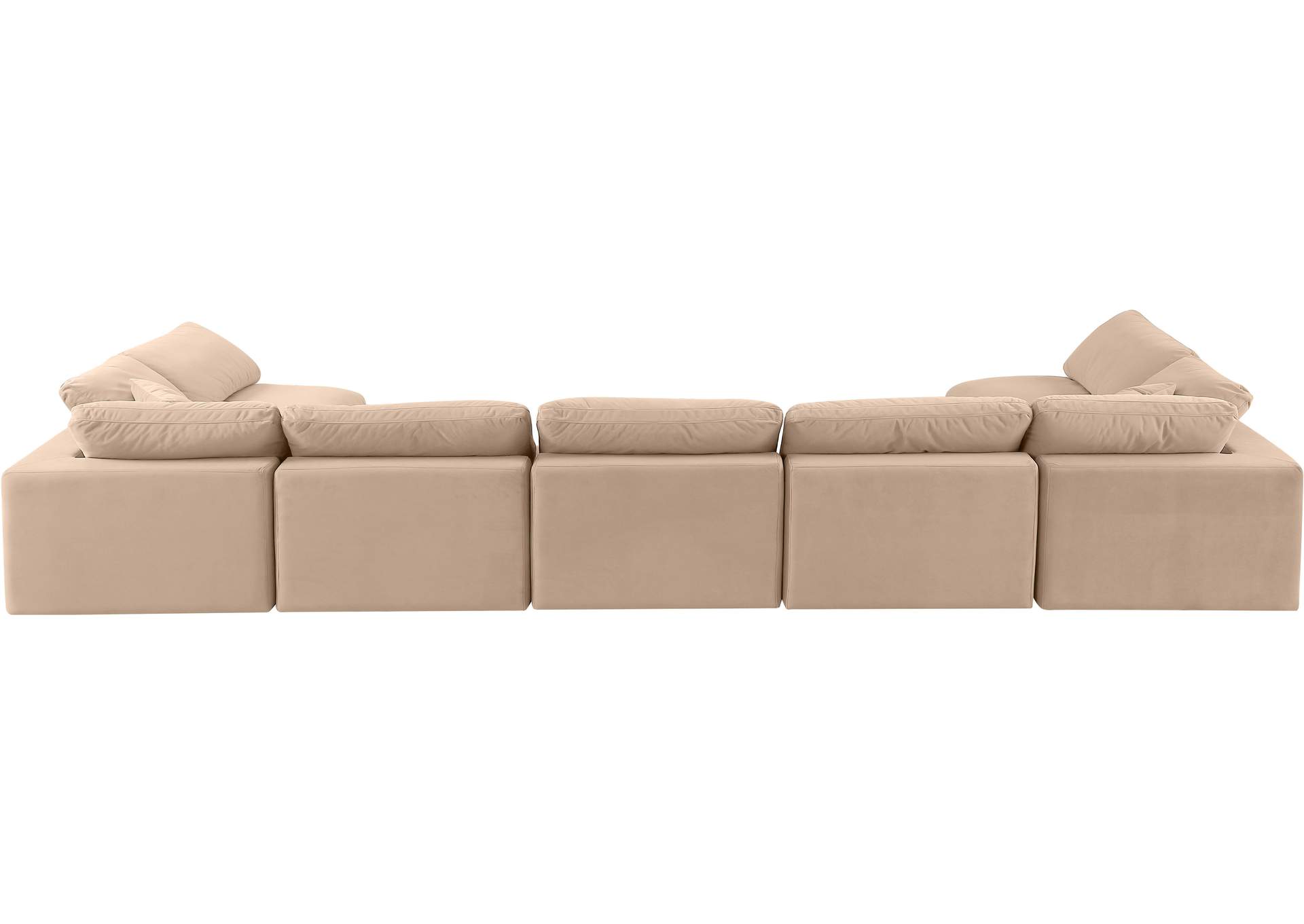 Comfy Beige Velvet Modular Sectional,Meridian Furniture