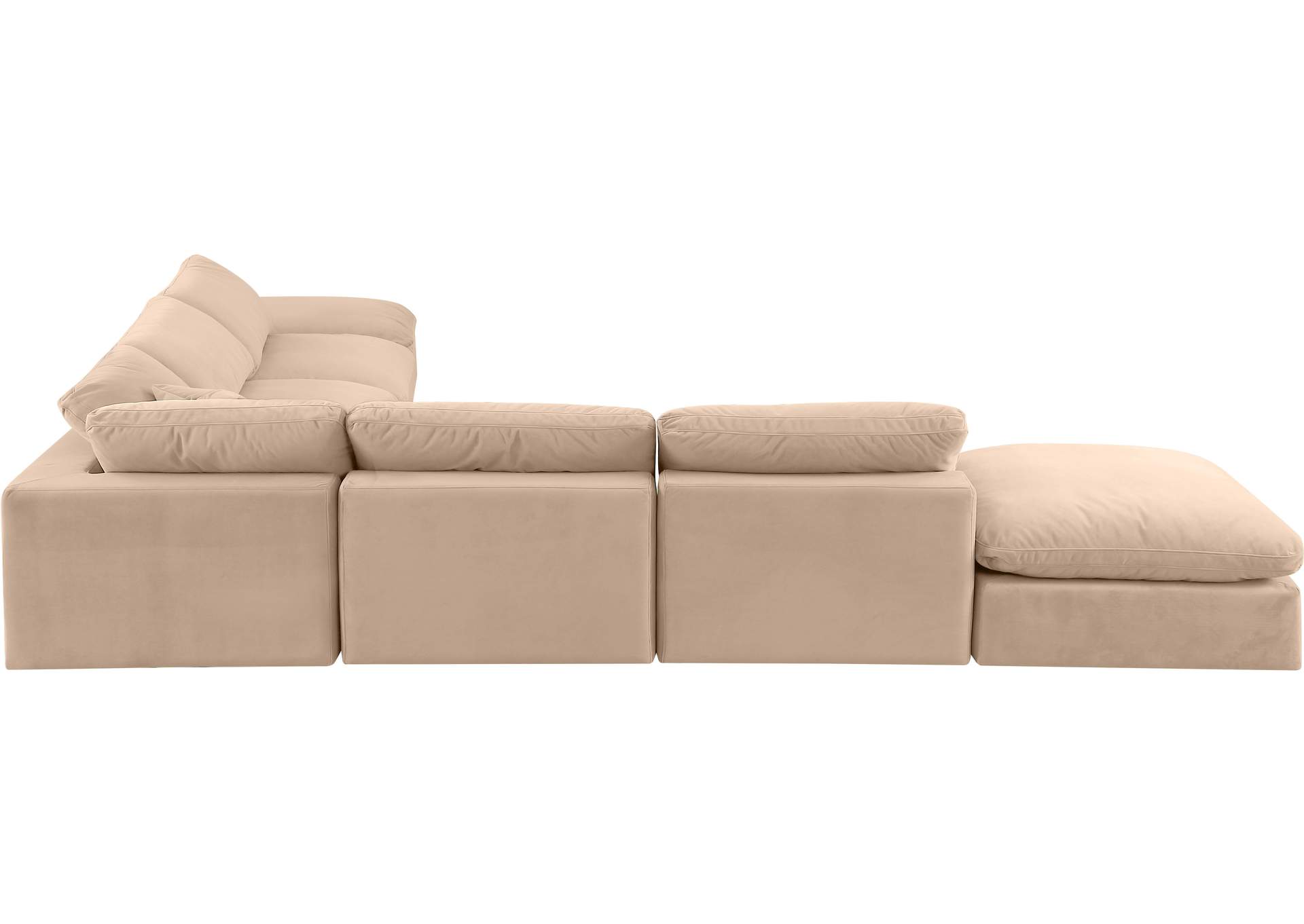 Comfy Beige Velvet Modular Sectional,Meridian Furniture