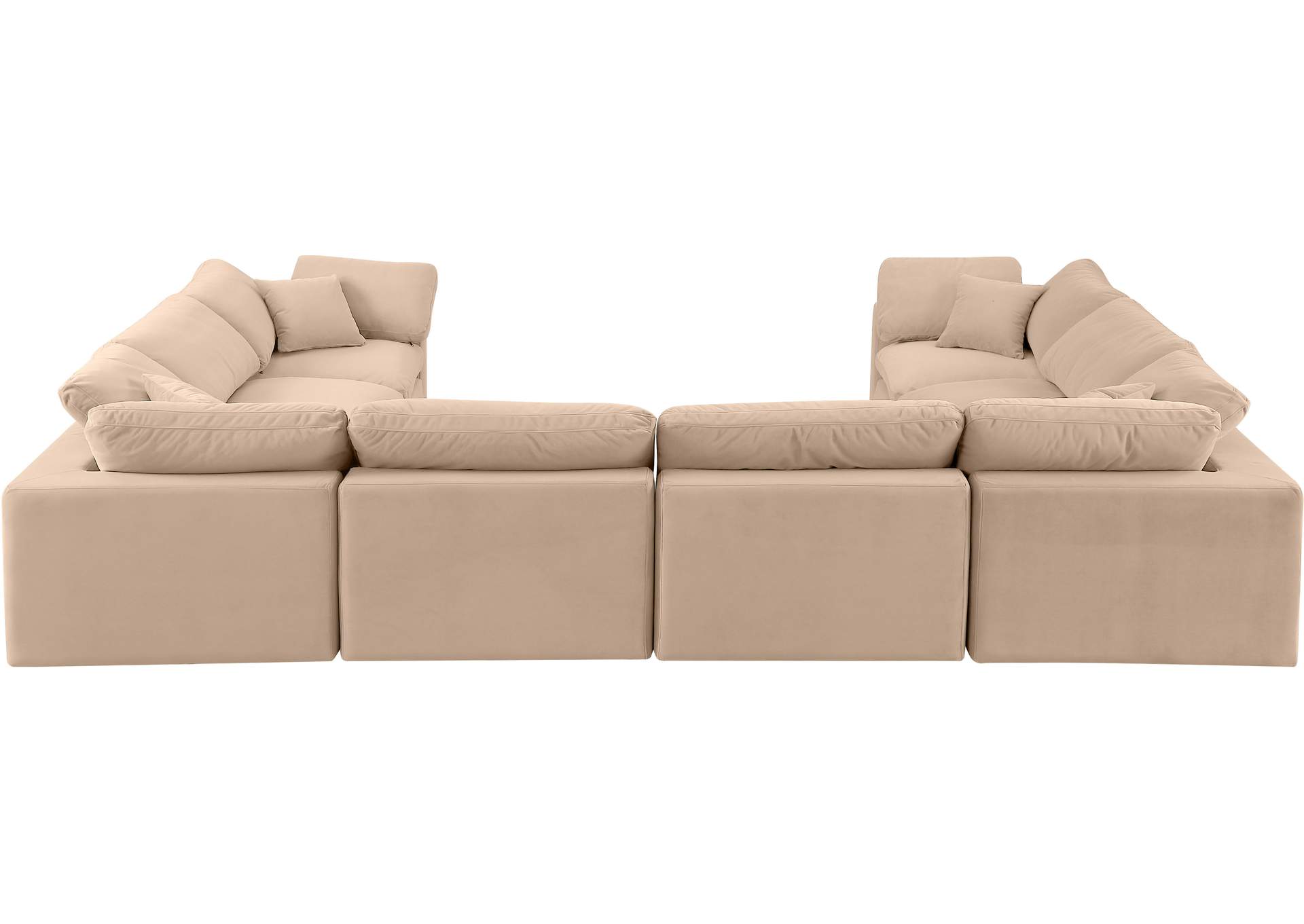 Comfy Beige Velvet Modular Sectional,Meridian Furniture