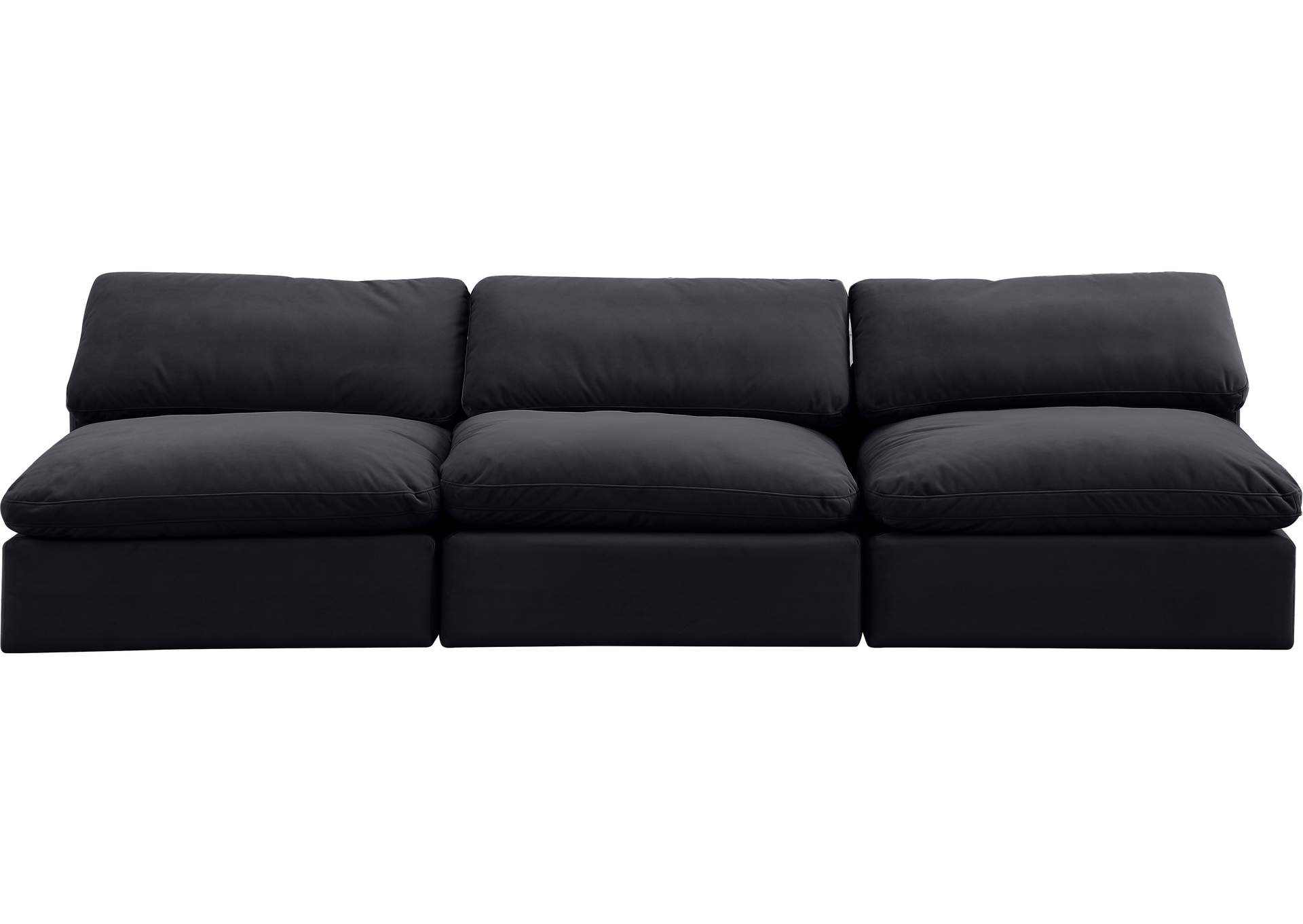Comfy Black Velvet Modular Sofa,Meridian Furniture