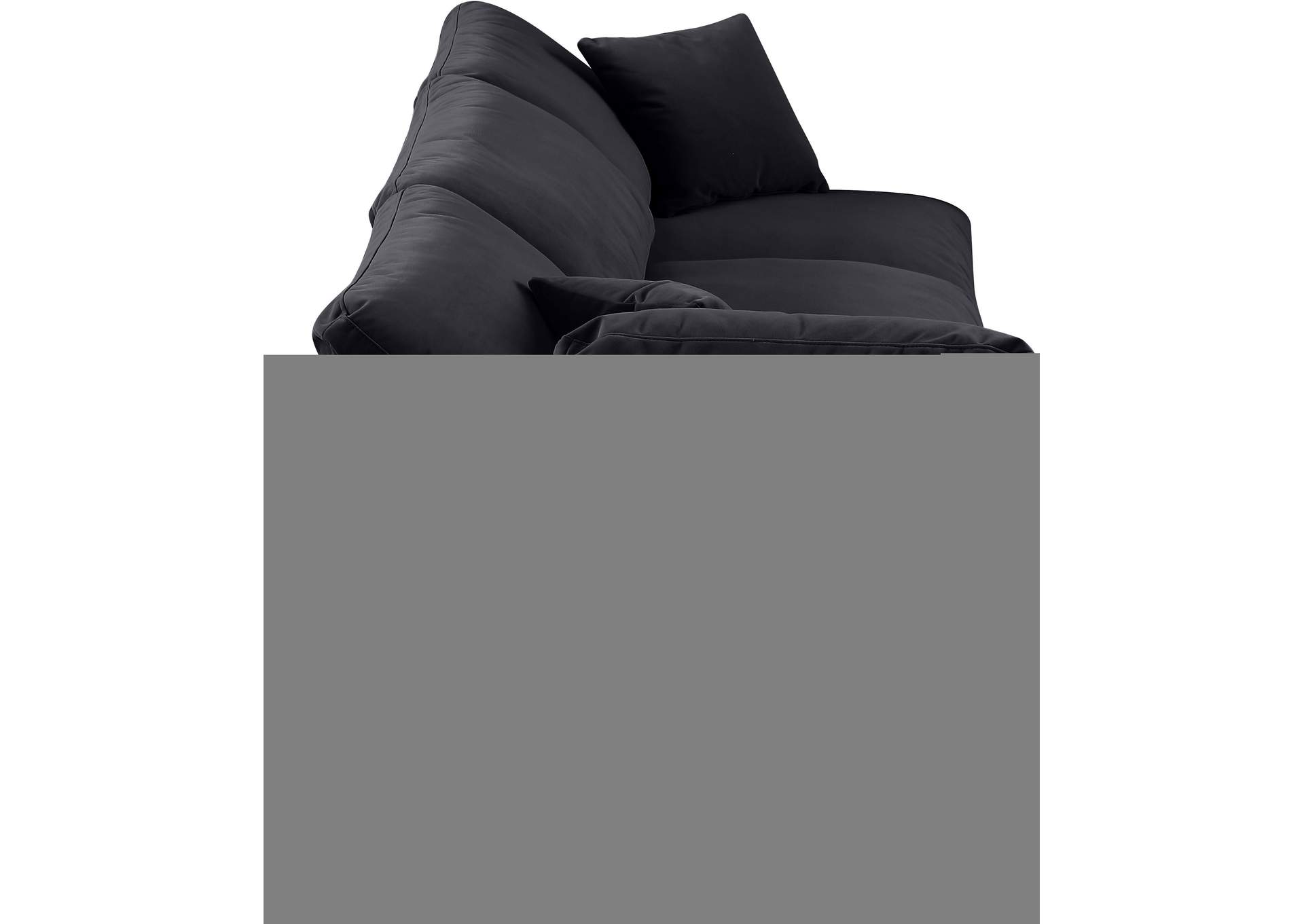 Comfy Black Velvet Modular Sofa,Meridian Furniture